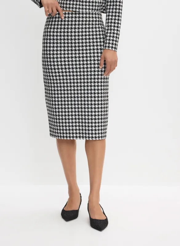 Houndstooth Print Pencil Skirt sold by Melanie Lyne