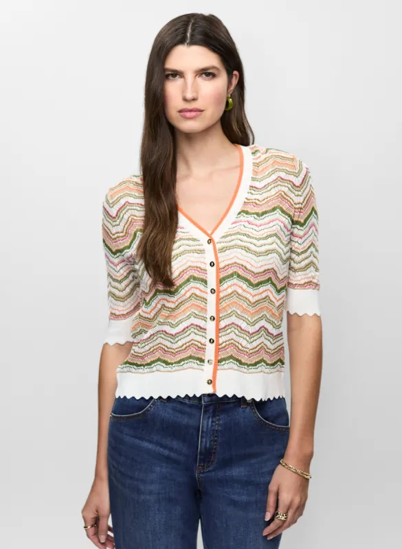 Multicolour Stripe Short Sleeve Cardigan sold by Melanie Lyne