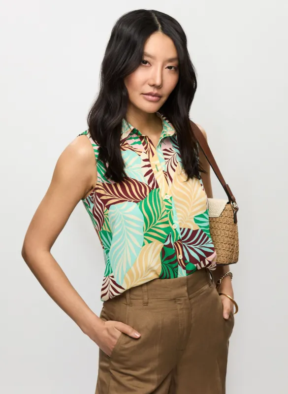 Sleeveless Palm Print Blouse sold by Melanie Lyne