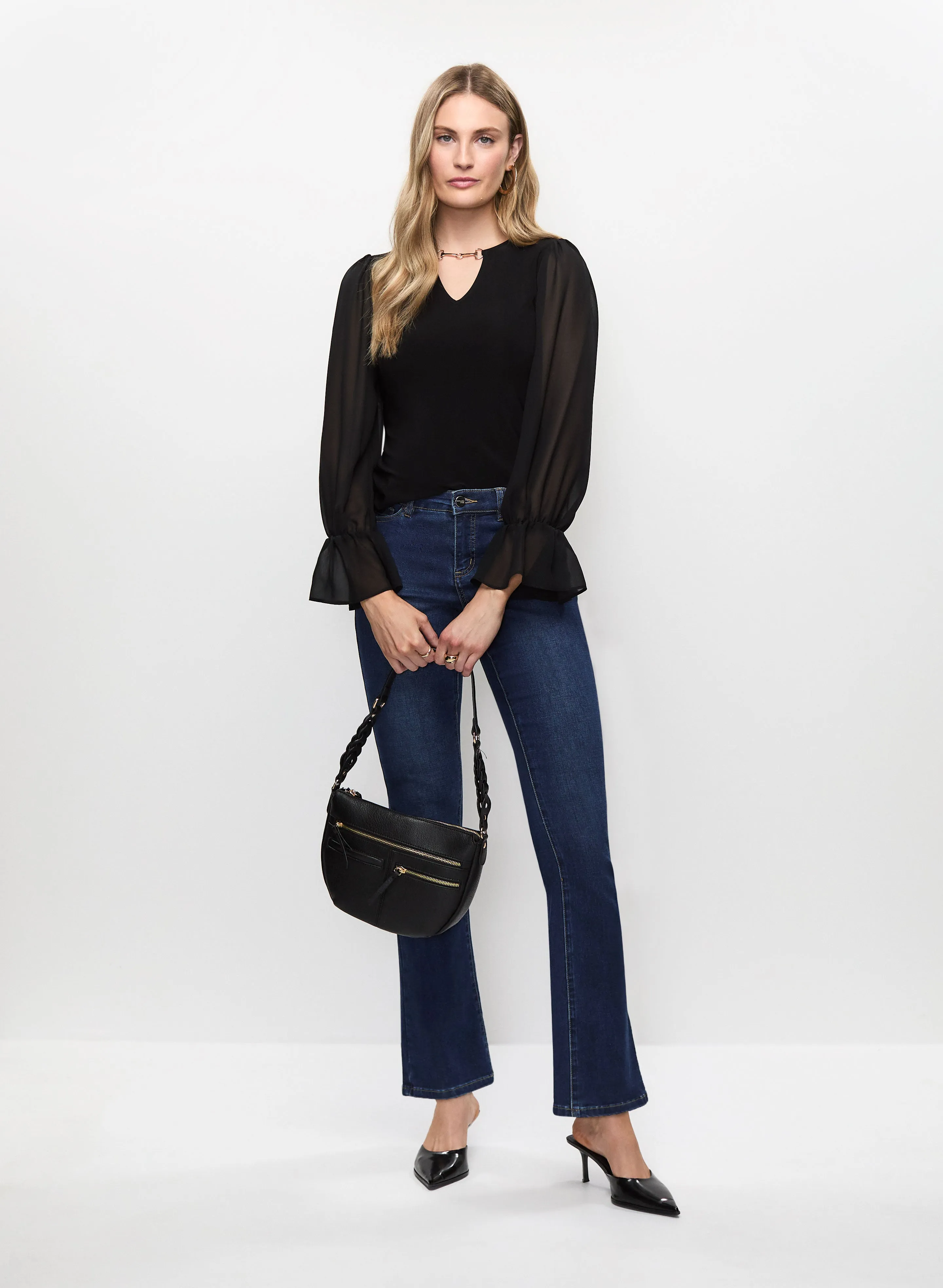 Joseph Ribkoff - Sheer Bell Sleeve Top sold by Melanie Lyne product image thumbnail 3