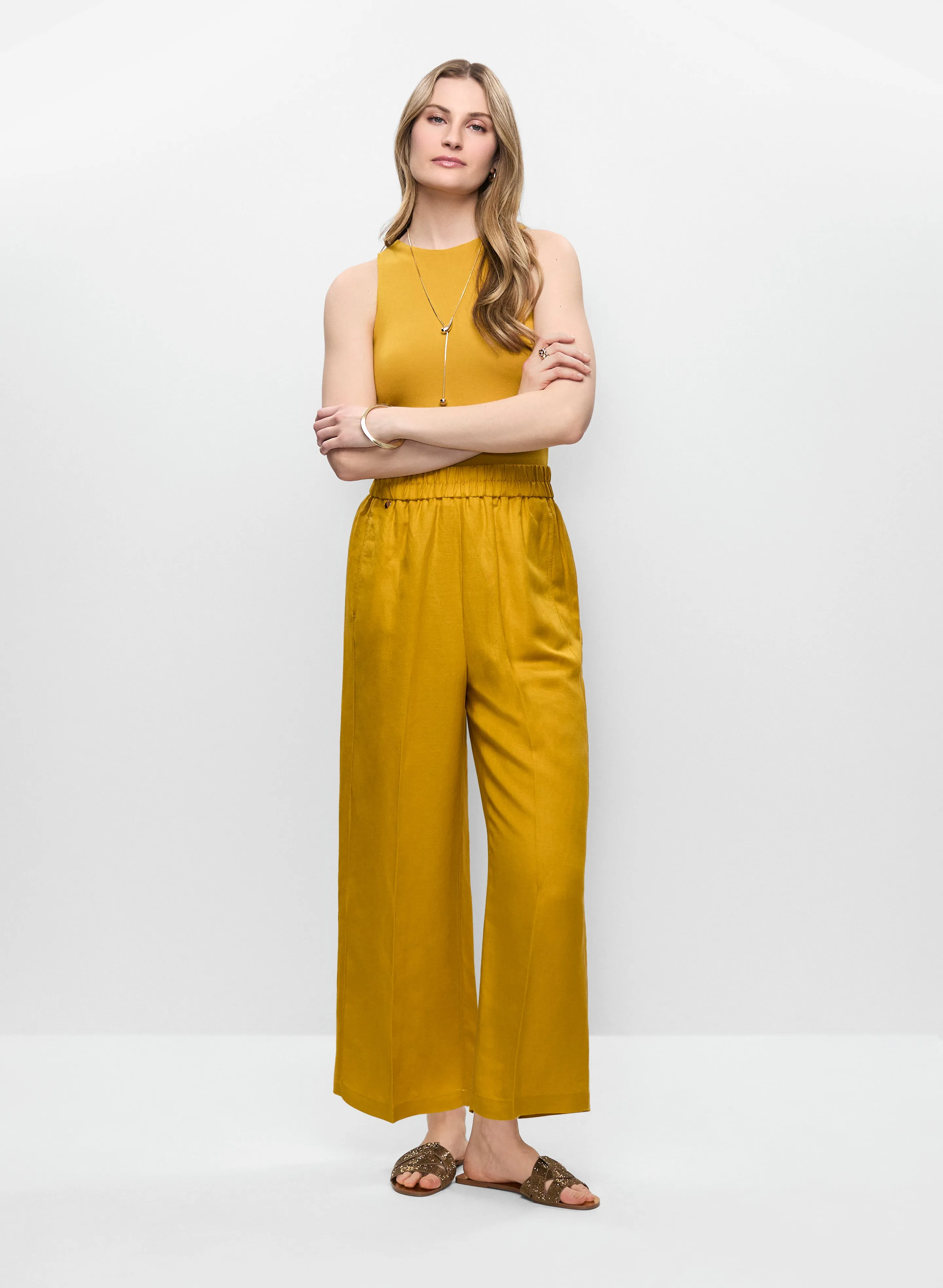 Essential Jersey Tank Top & Linen-Blend Culotte Pants sold by Melanie Lyne