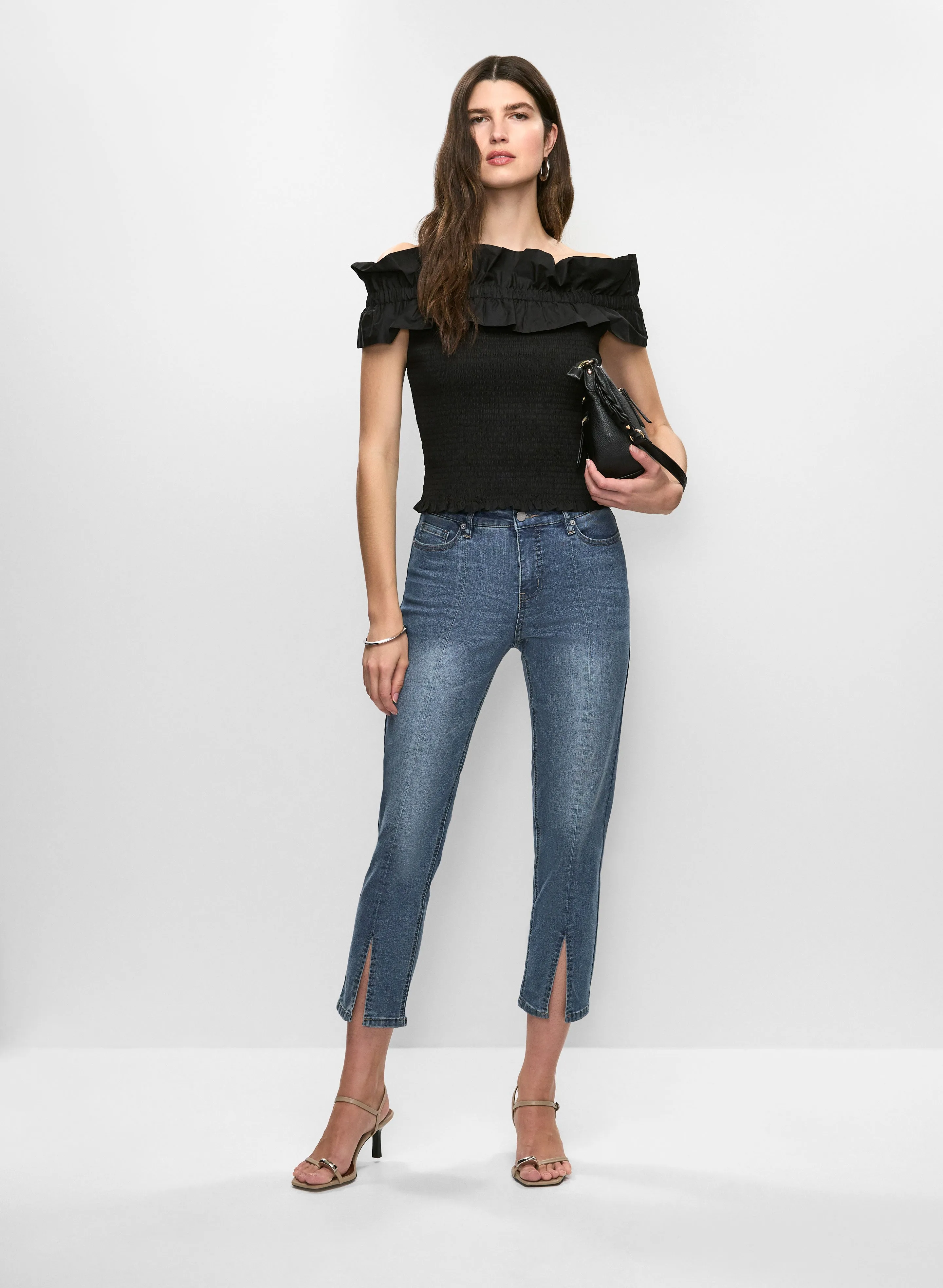 Cropped Slit-Hem Jeans sold by Melanie Lyne product image thumbnail 4