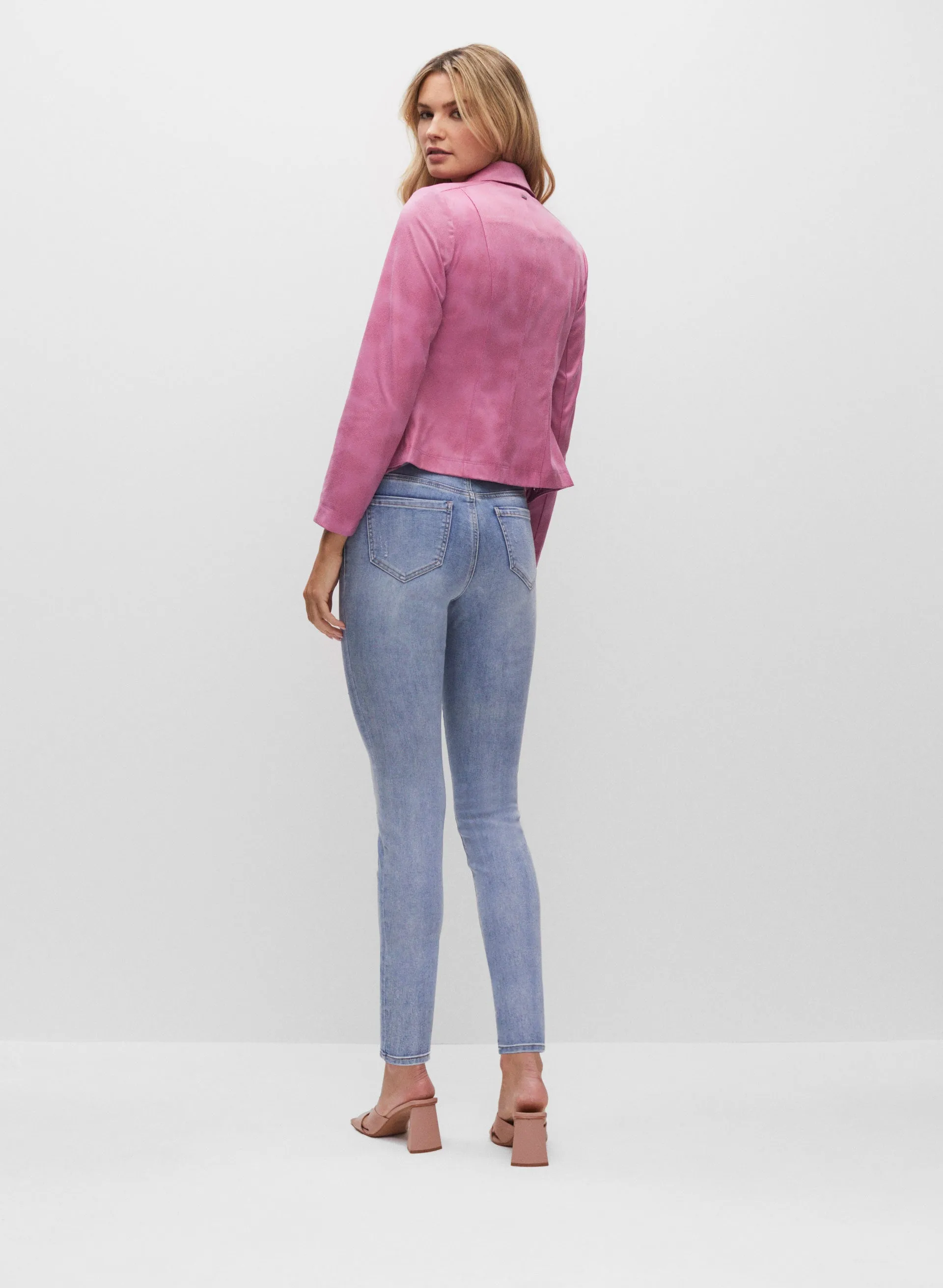 Vex - Zipper Trim Faux Suede Jacket sold by Melanie Lyne product image thumbnail 4