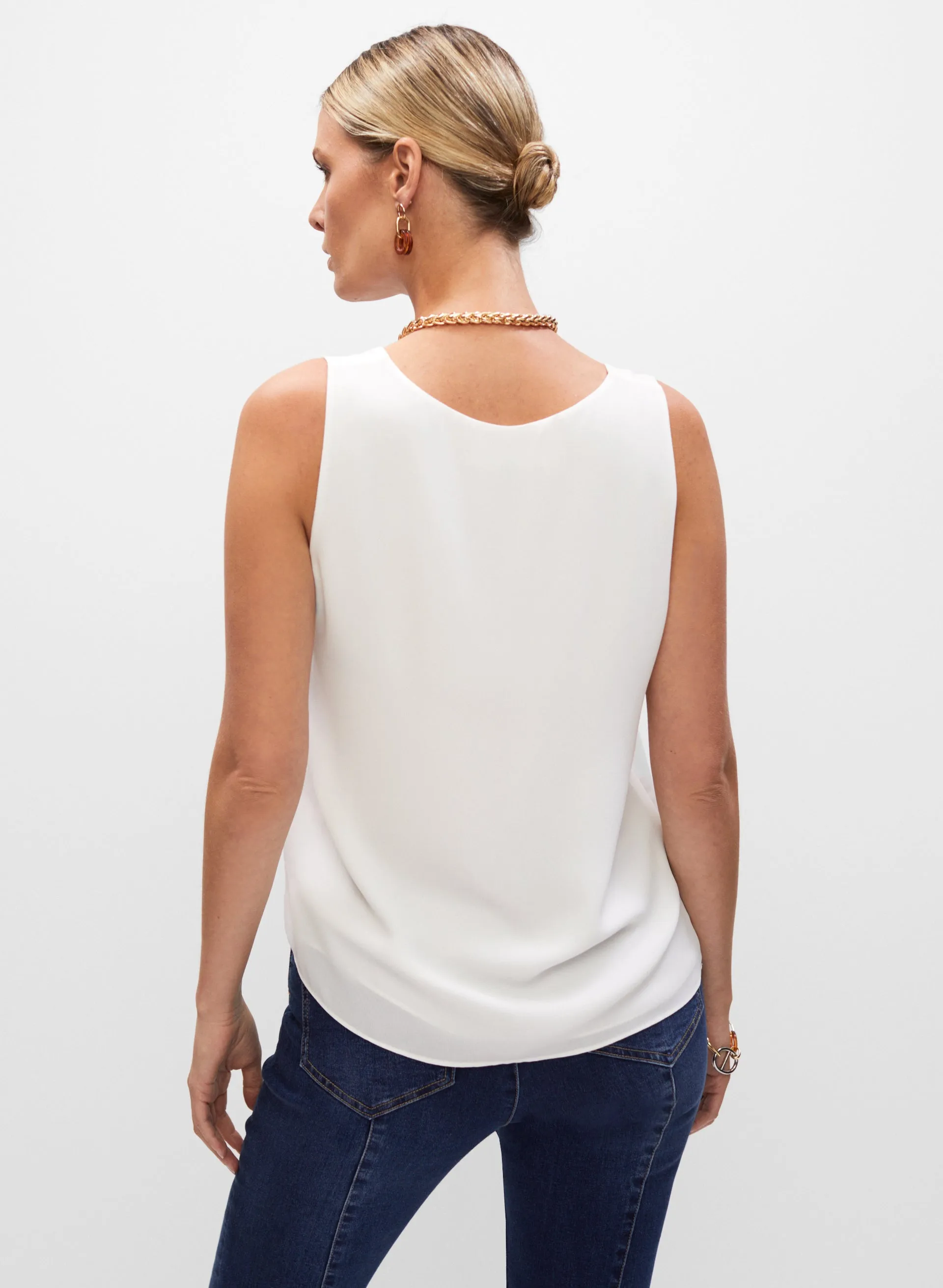 Sleeveless V-Neck Blouse sold by Melanie Lyne product image thumbnail 4