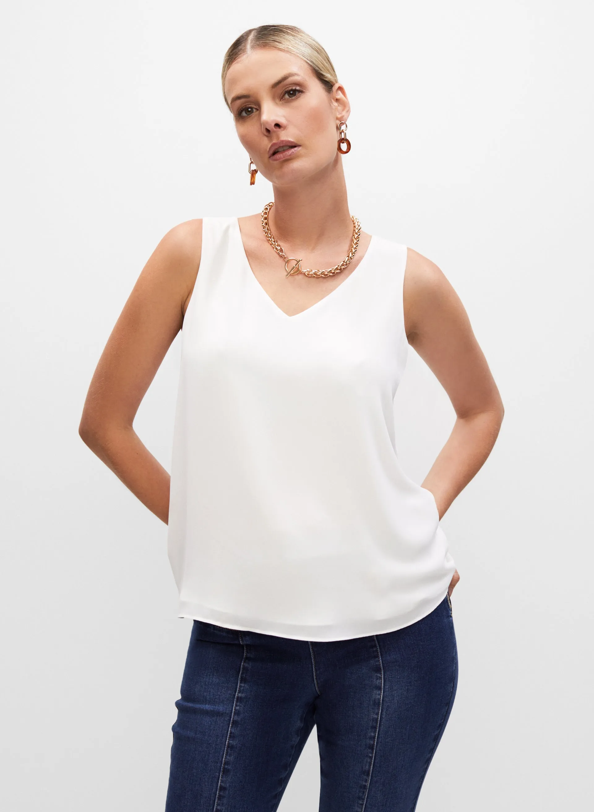 Sleeveless V-Neck Blouse sold by Melanie Lyne