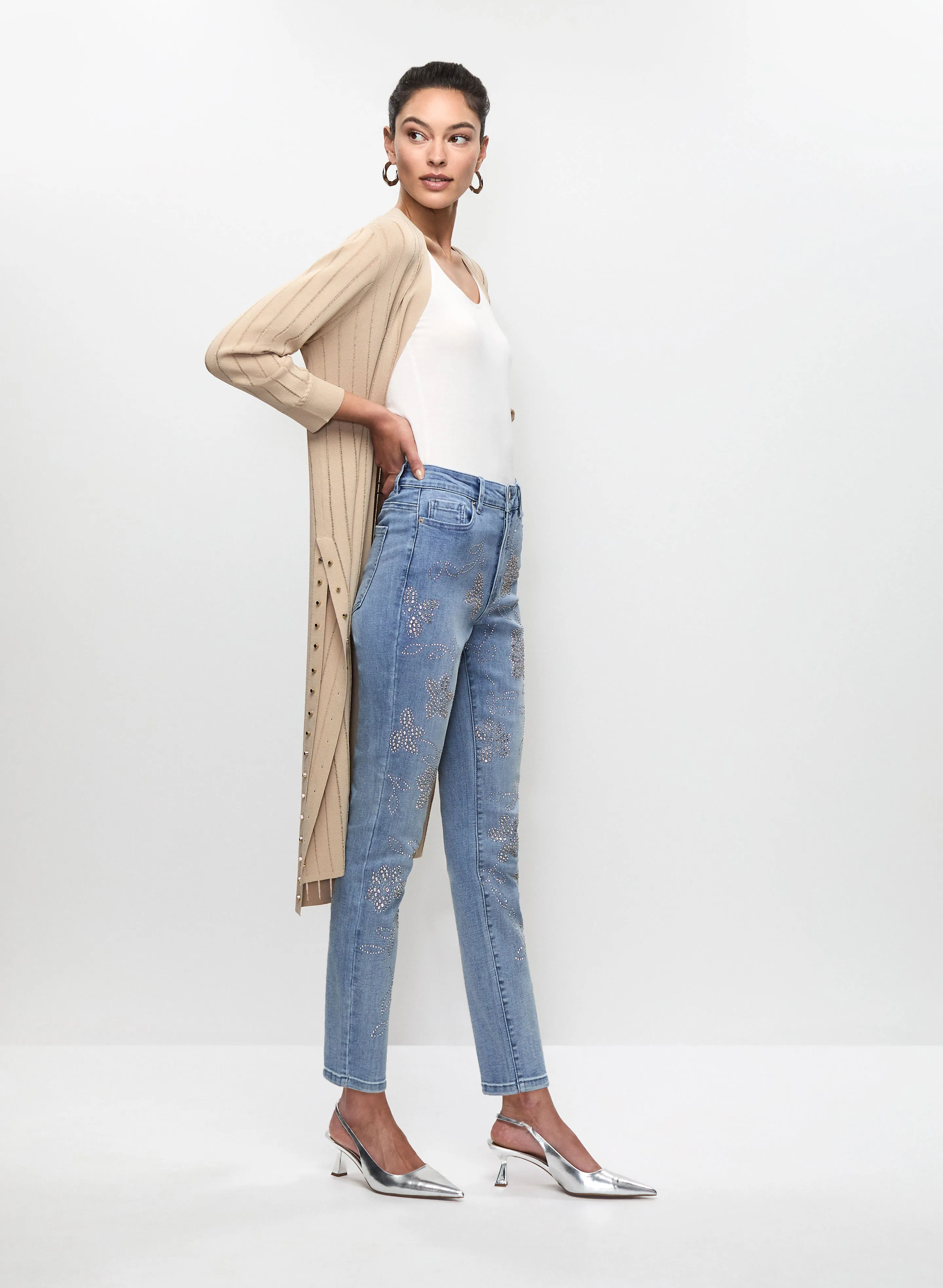 Floral Stud Embellished Jeans sold by Melanie Lyne product image thumbnail 4