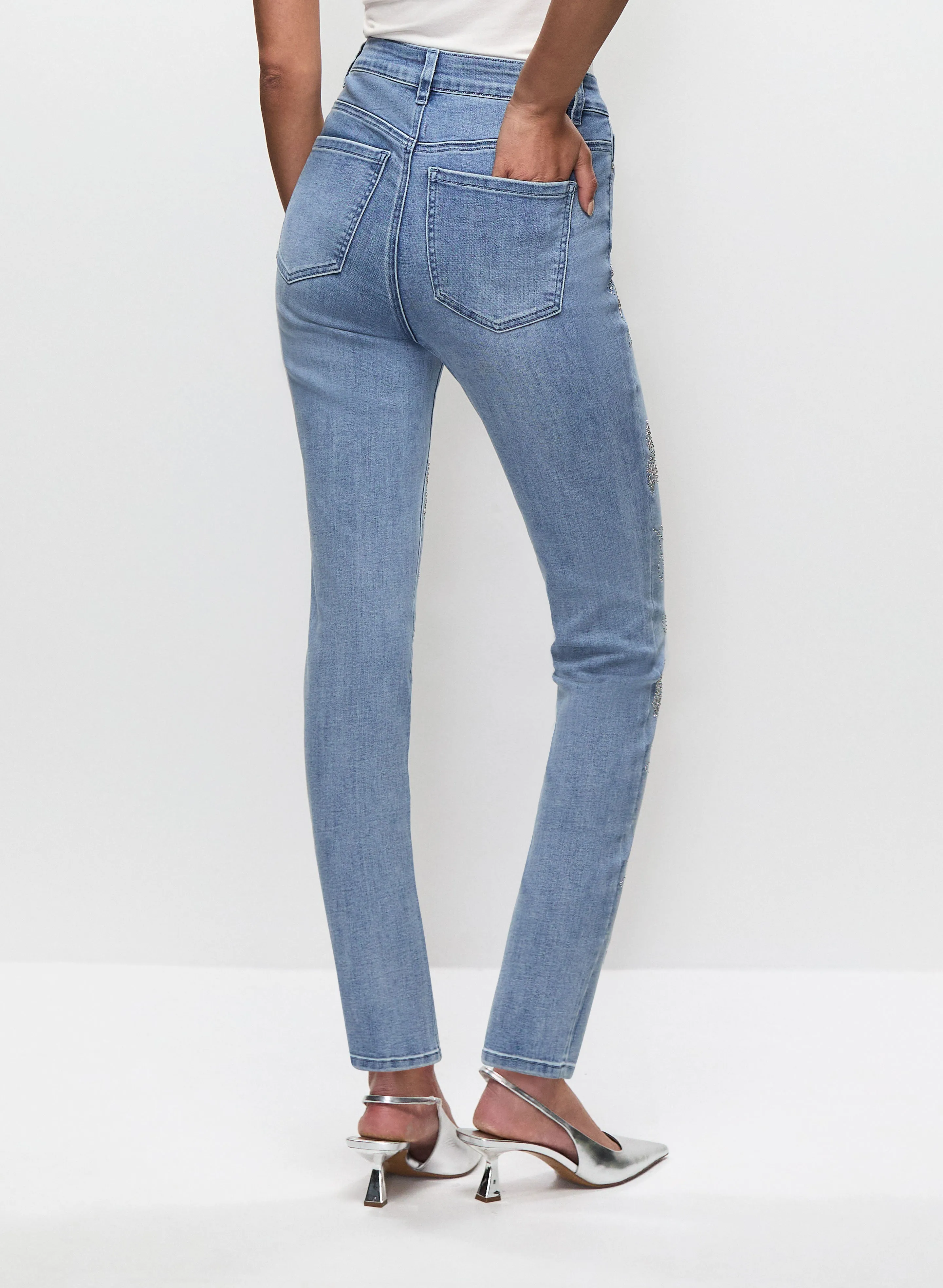 Floral Stud Embellished Jeans sold by Melanie Lyne product image thumbnail 2