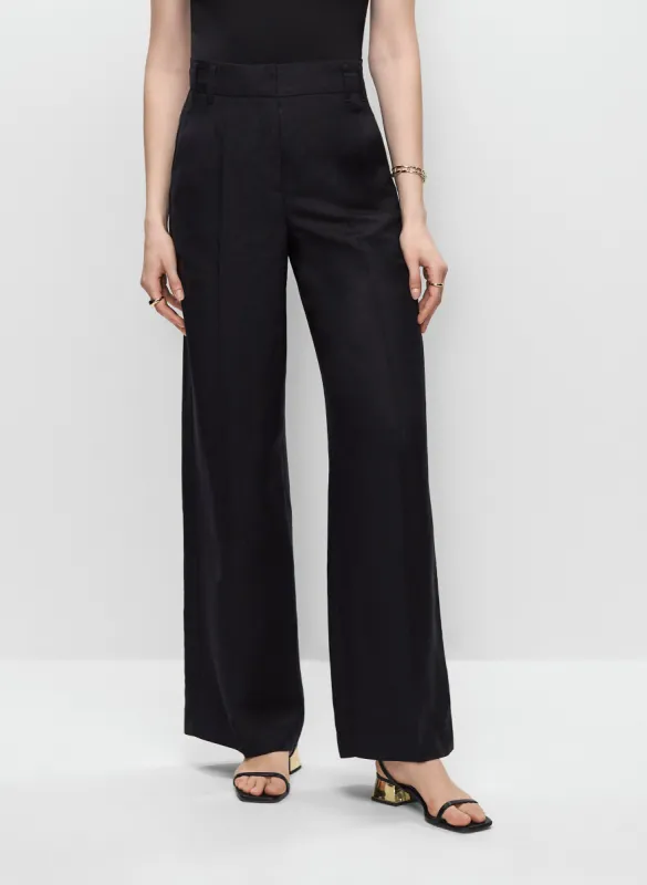 Linen-Blend Wide Leg Pants sold by Melanie Lyne
