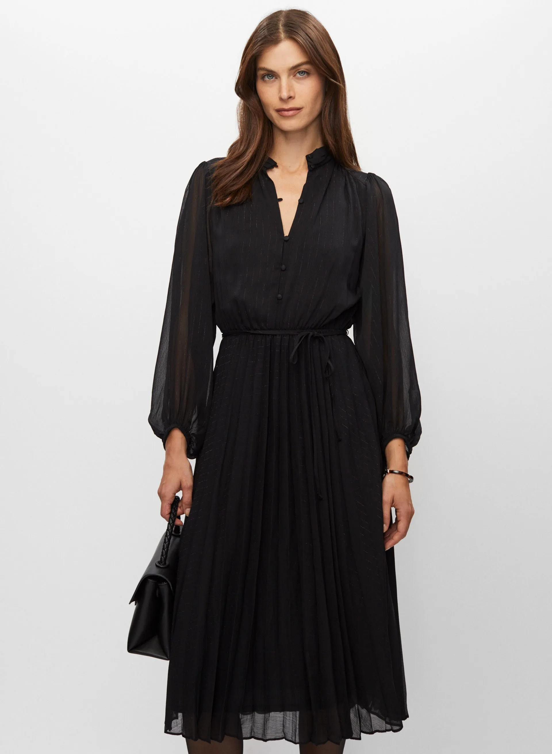 Pleated Balloon Sleeve Dress sold by Melanie Lyne