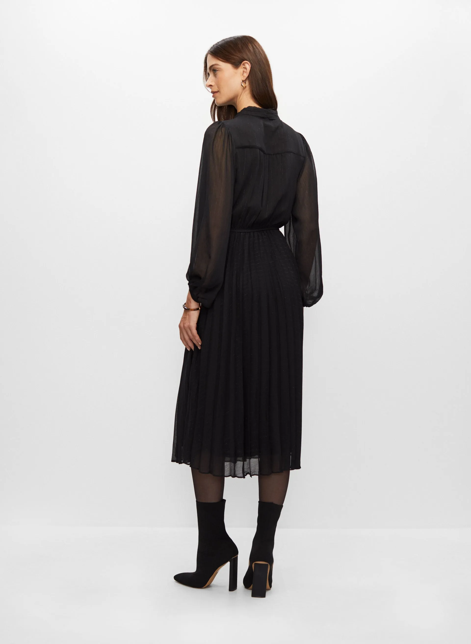 Pleated Balloon Sleeve Dress sold by Melanie Lyne product image thumbnail 4