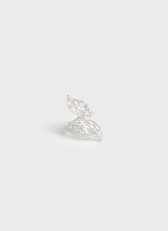Leaf Motif Crystal Detail Ring sold by Melanie Lyne