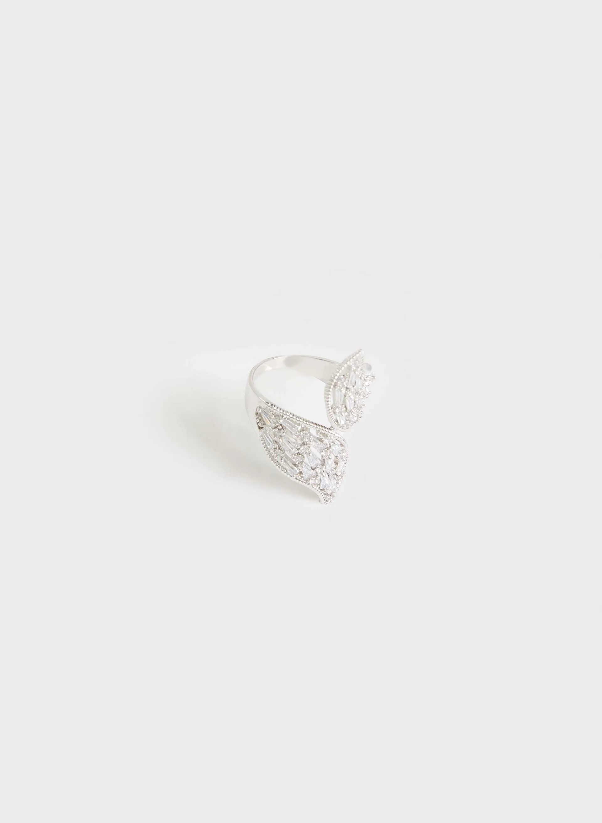 Leaf Motif Crystal Detail Ring sold by Melanie Lyne product image thumbnail 2