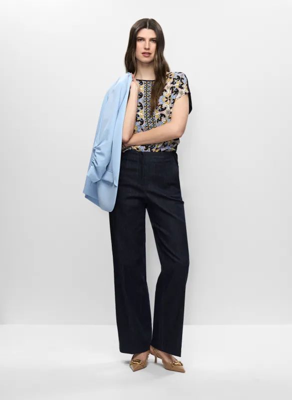 Roll-Up Sleeve Jacket & Wide Leg Denim Pants sold by Melanie Lyne