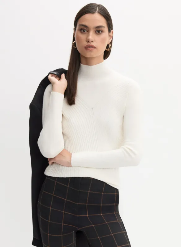 Essential Mock Neck Ribbed Knit Sweater sold by Melanie Lyne