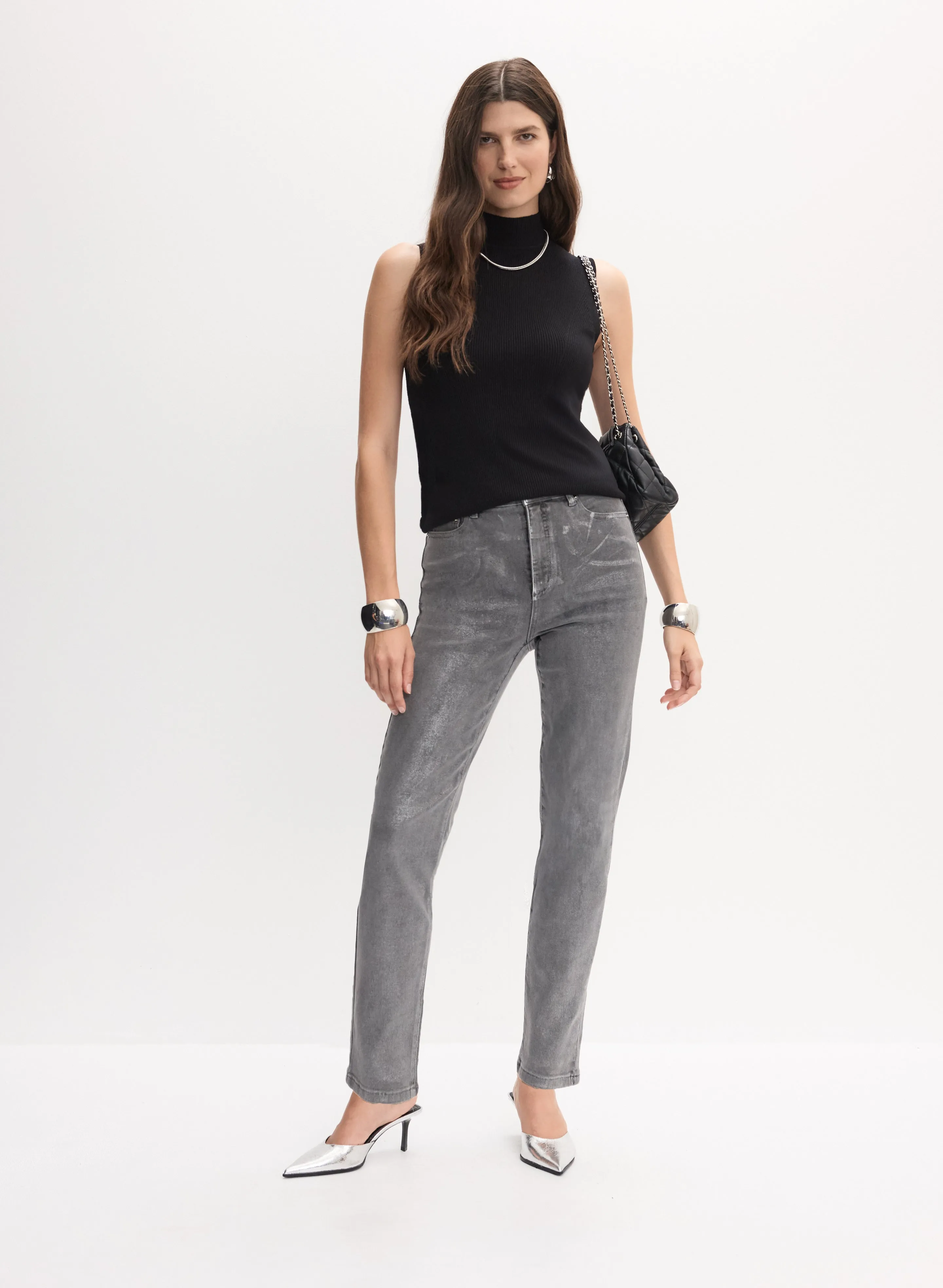 Mock Neck Tank Top & Straight Leg Jeans sold by Melanie Lyne