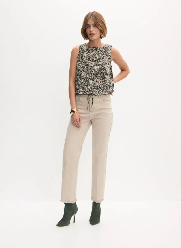 Abstract Print Top & Straight Leg Jeans sold by Melanie Lyne