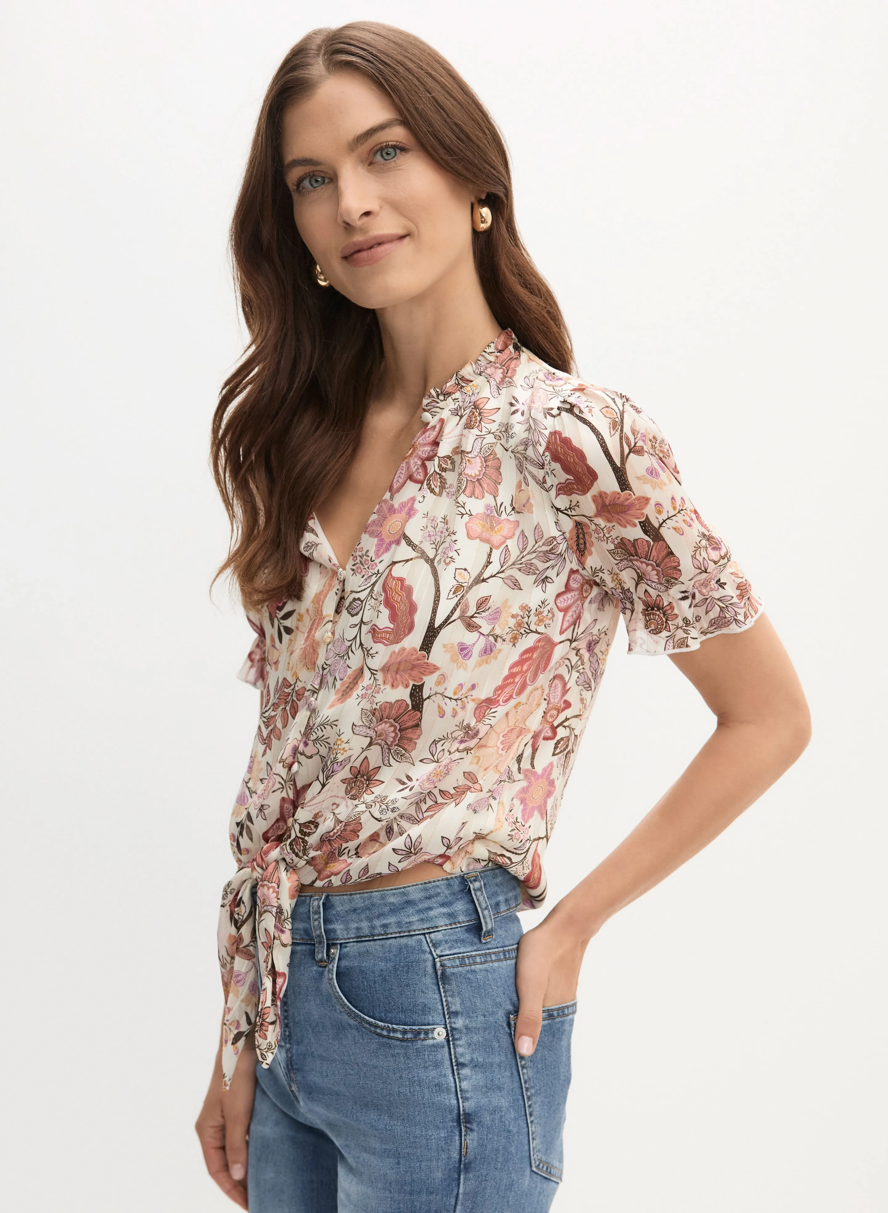Tie Detail Floral Print Blouse sold by Melanie Lyne product image thumbnail 5