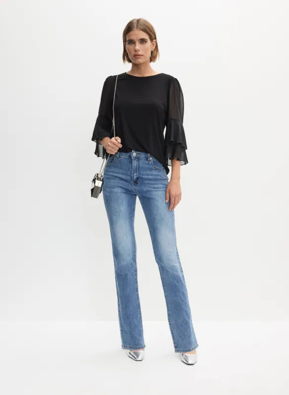 Ruffle Sleeve Top & Straight Leg Jeans sold by Melanie Lyne