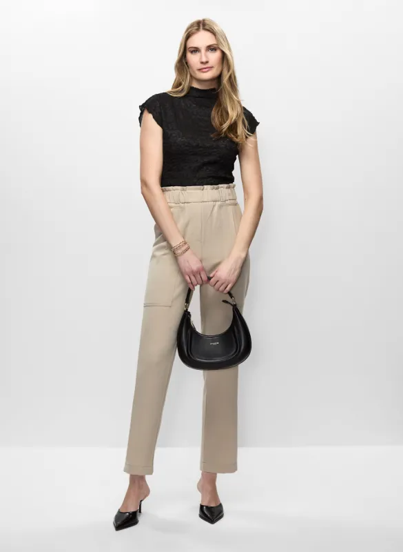 Funnel Neck Top & Ruffle Waist Straight Leg Pants sold by Melanie Lyne