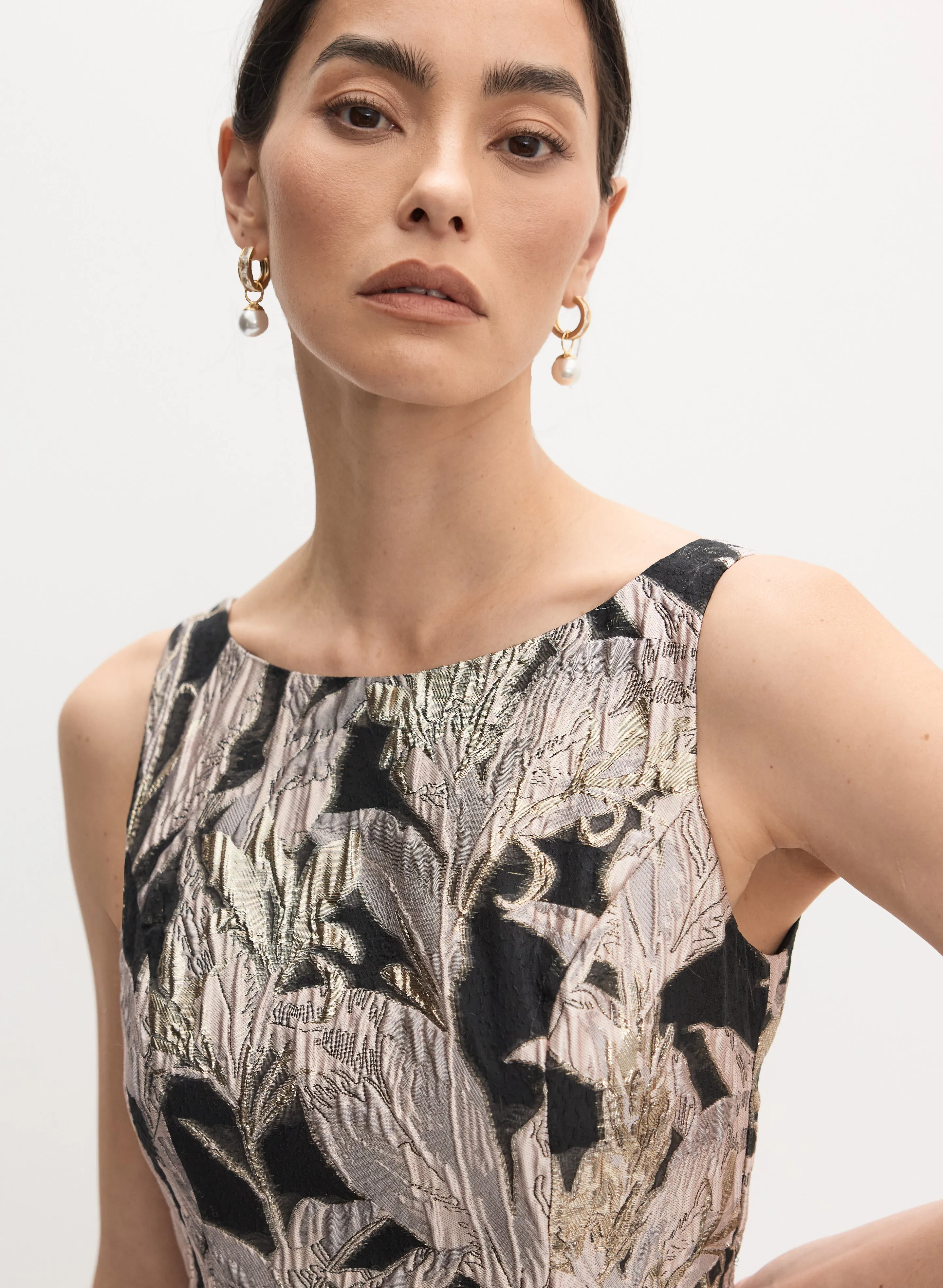 Adrianna Papell - Fit-&-Flare Jacquard Dress sold by Melanie Lyne product image thumbnail 5