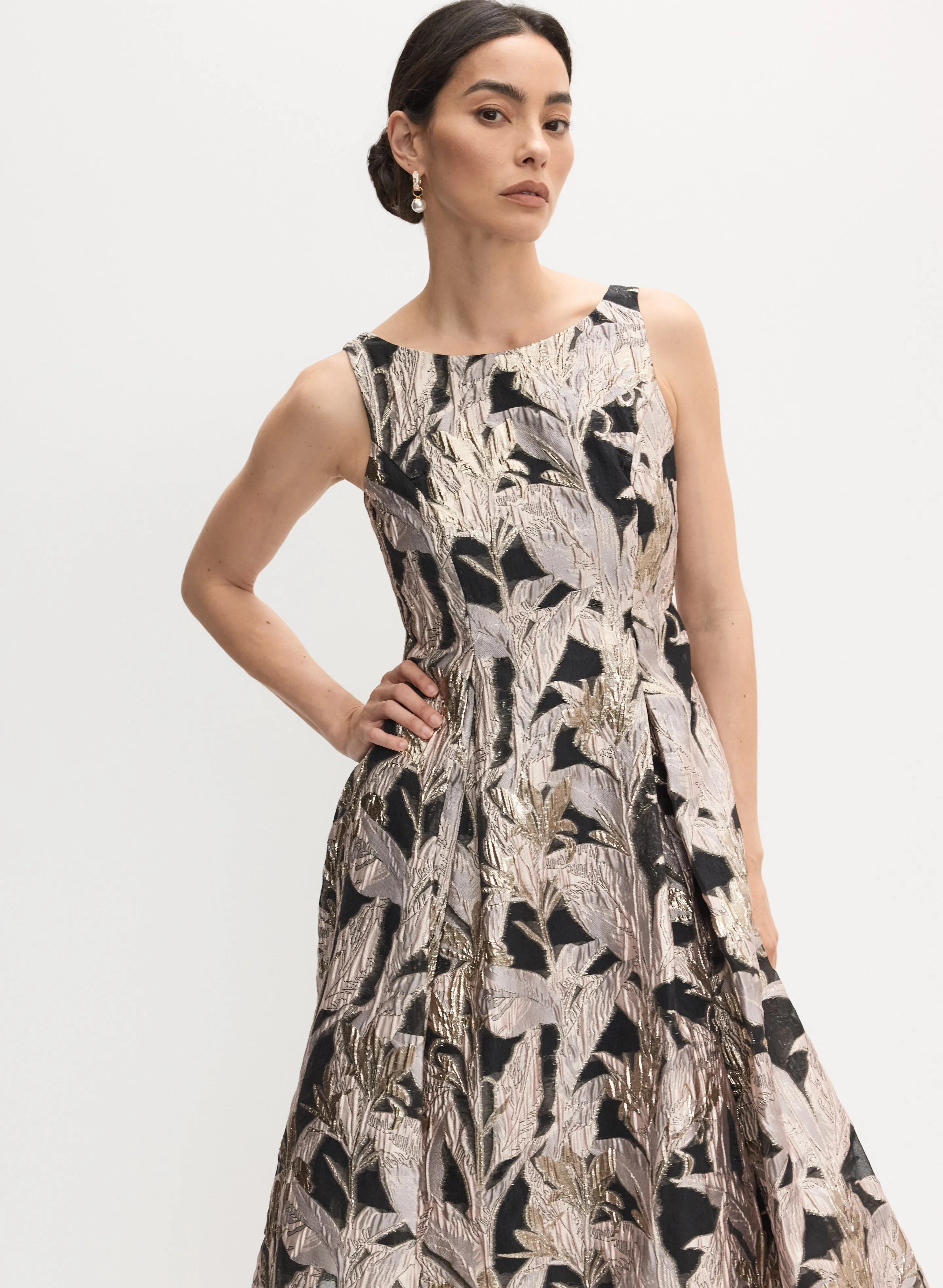 Adrianna Papell - Fit-&-Flare Jacquard Dress sold by Melanie Lyne product image thumbnail 3