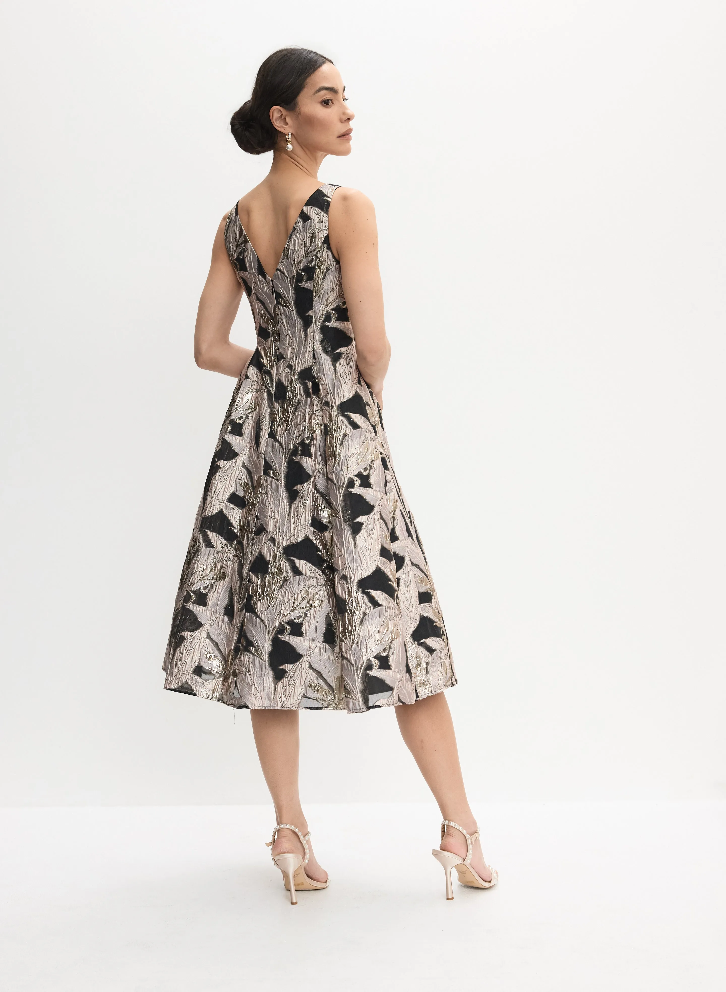 Adrianna Papell - Fit-&-Flare Jacquard Dress sold by Melanie Lyne product image thumbnail 4