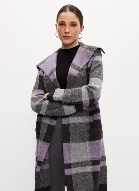Angora Blend Plaid Motif Cardigan sold by Melanie Lyne