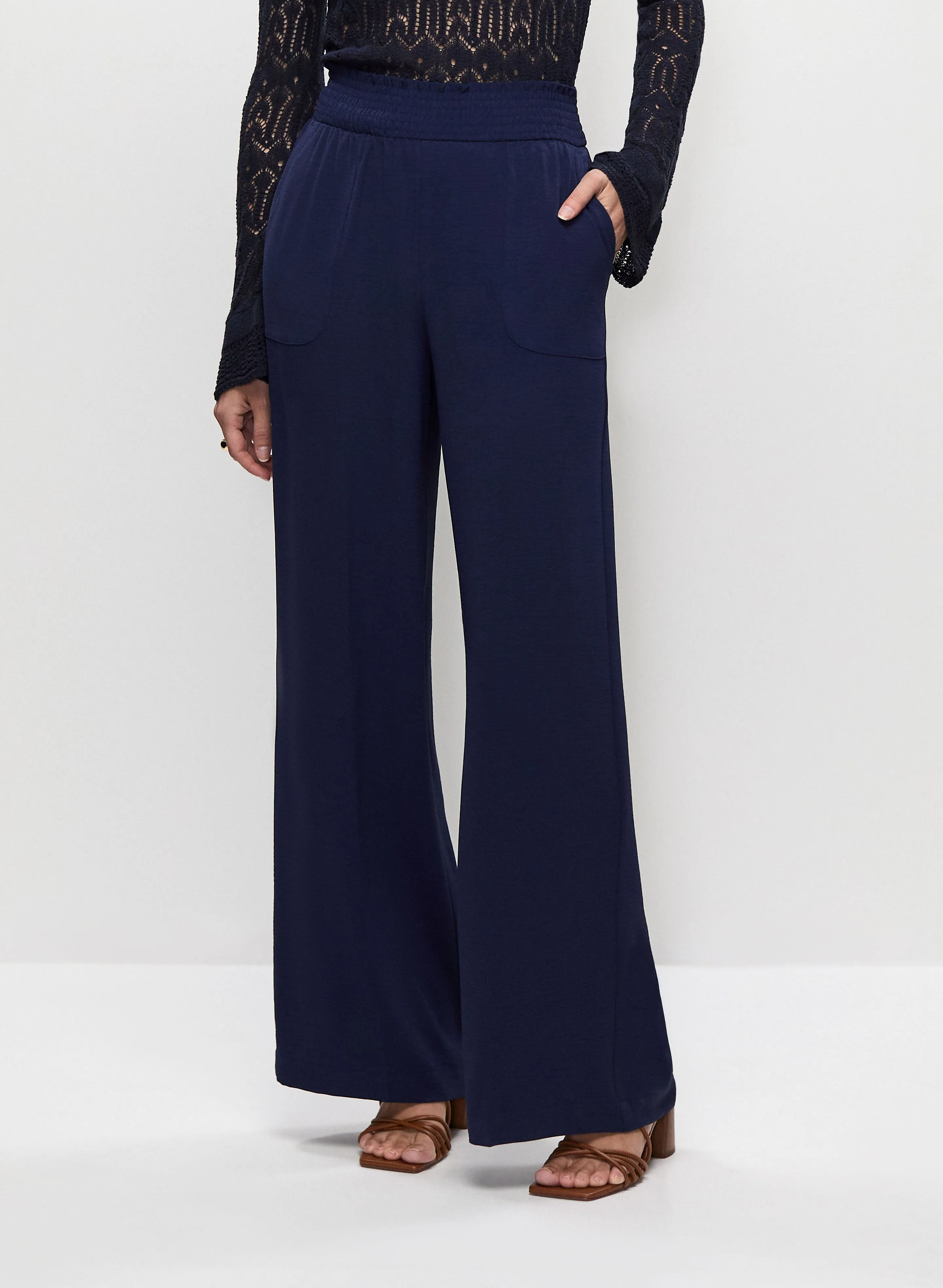 Shirred Waist Wide-Leg Pants sold by Melanie Lyne