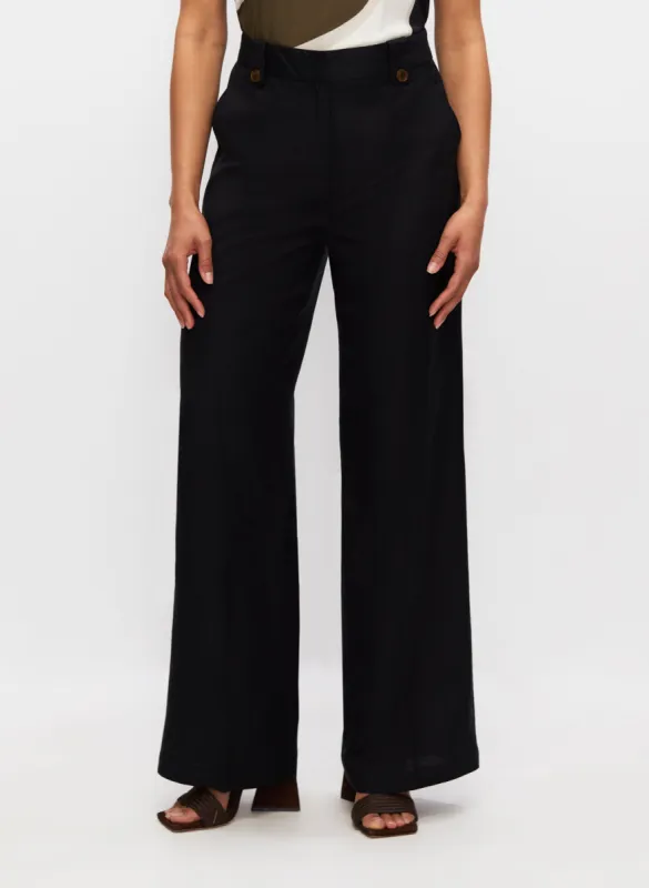 Linen-Blend Wide Leg Pants sold by Melanie Lyne