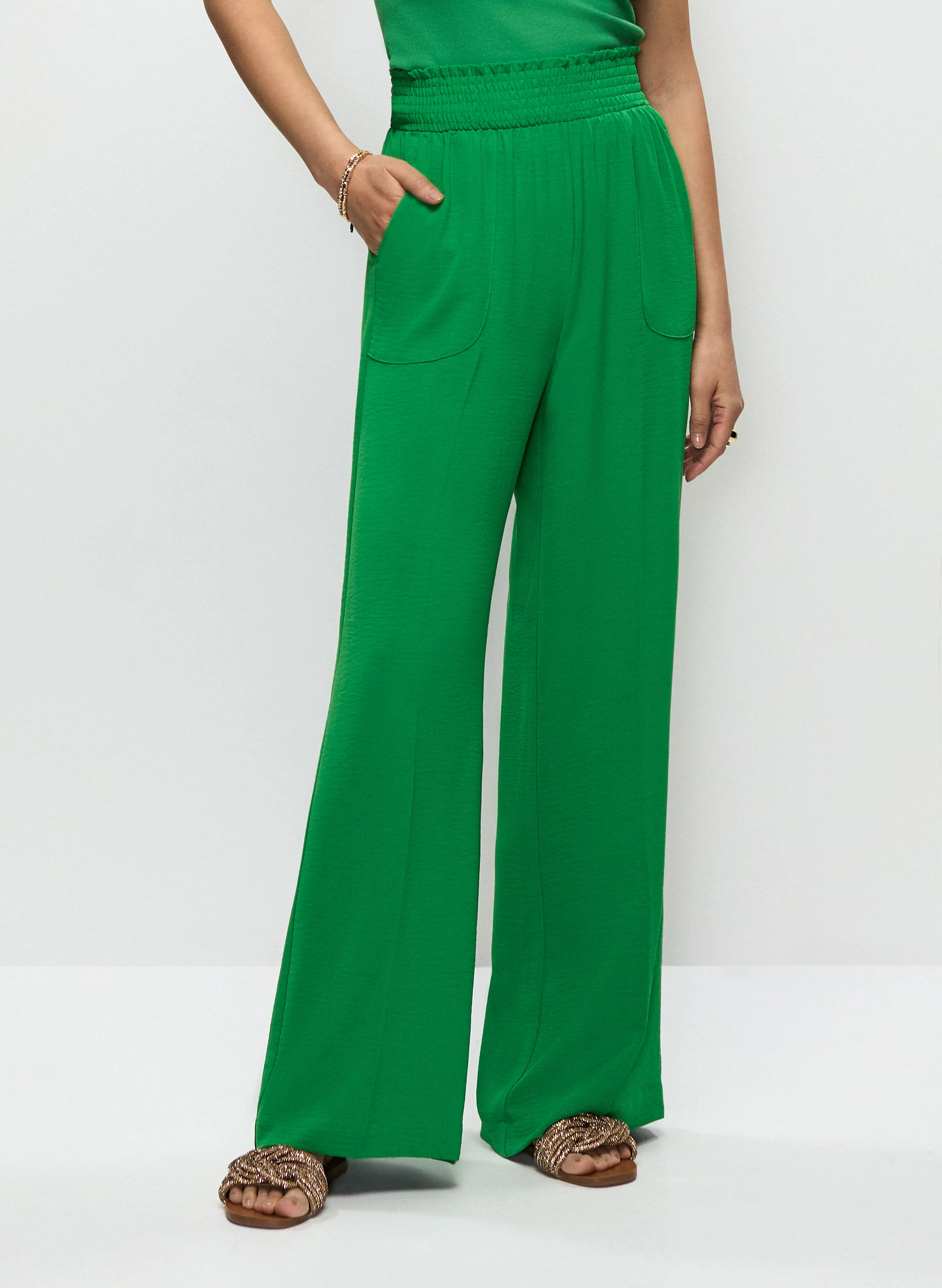 Shirred Waist Wide-Leg Pants sold by Melanie Lyne