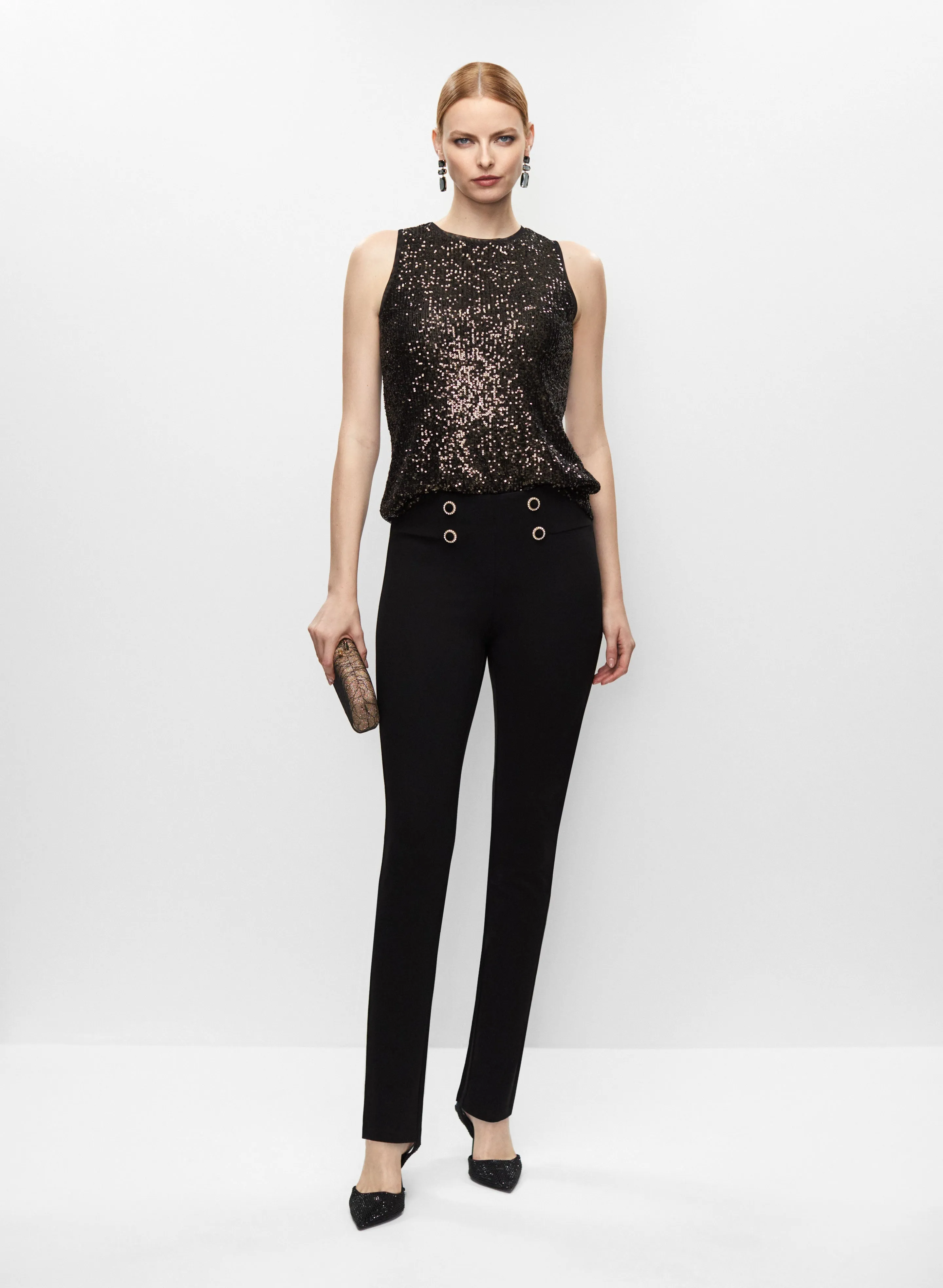 Straight Leg Pants & Sequin Top sold by Melanie Lyne