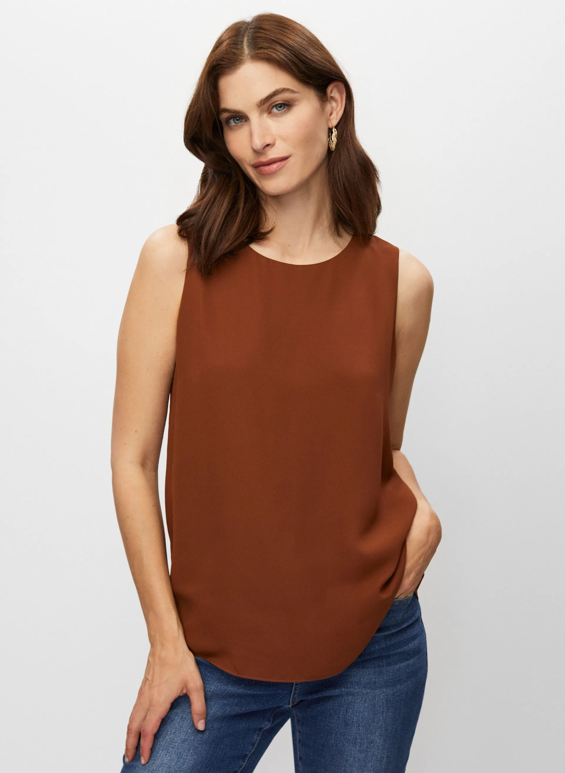 Sleeveless Crew Neck Top sold by Melanie Lyne
