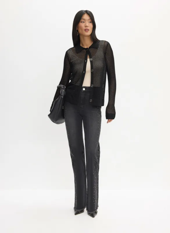 Button-Up Sweater & Straight Leg Jeans sold by Melanie Lyne