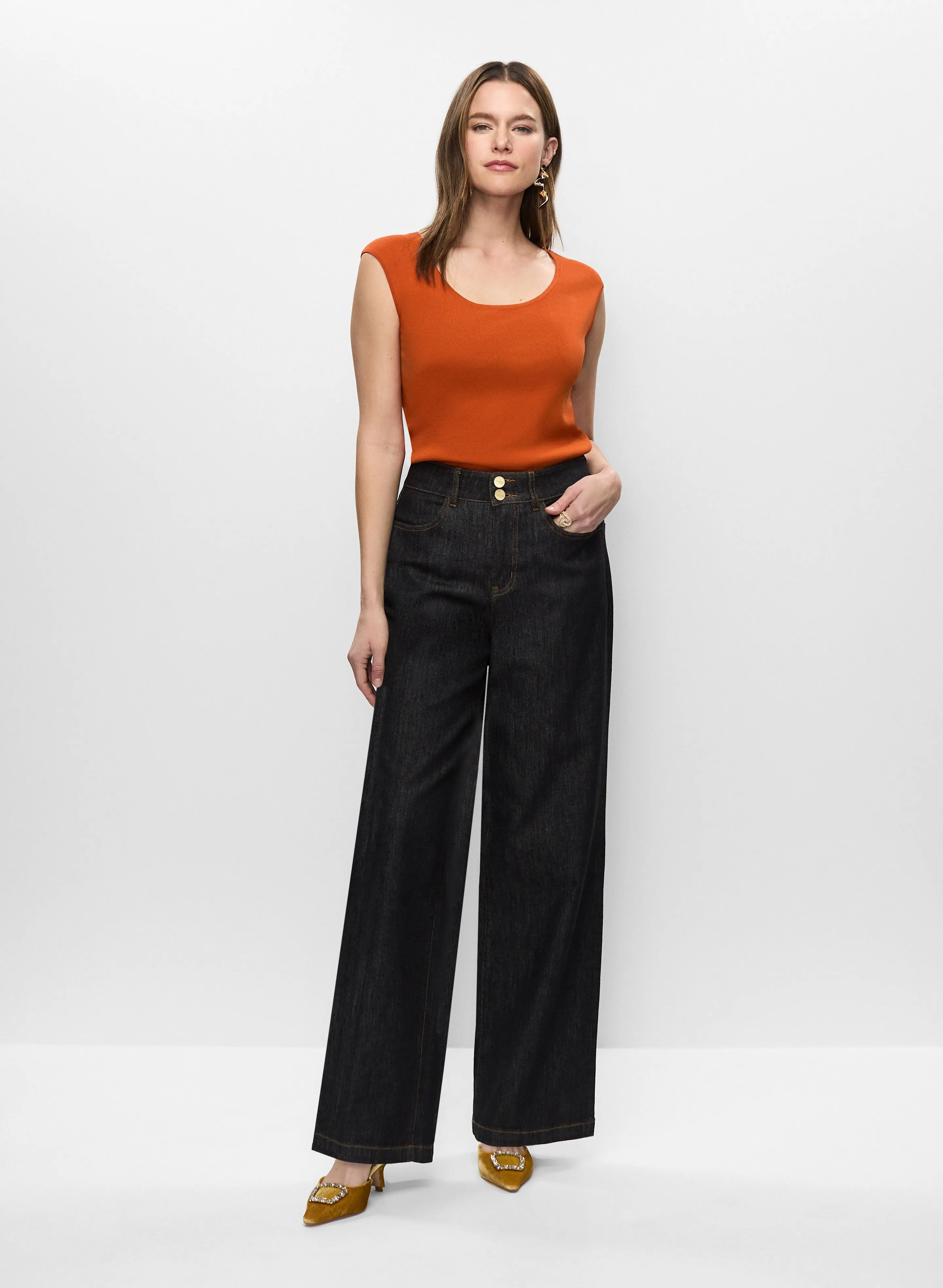 Cap Sleeve Top & Wide Leg Jeans sold by Melanie Lyne