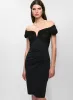 Betsy & Adam - Mesh Insert Off-the-Shoulder Dress sold by Melanie Lyne