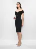 Betsy & Adam - Mesh Insert Off-the-Shoulder Dress sold by Melanie Lyne