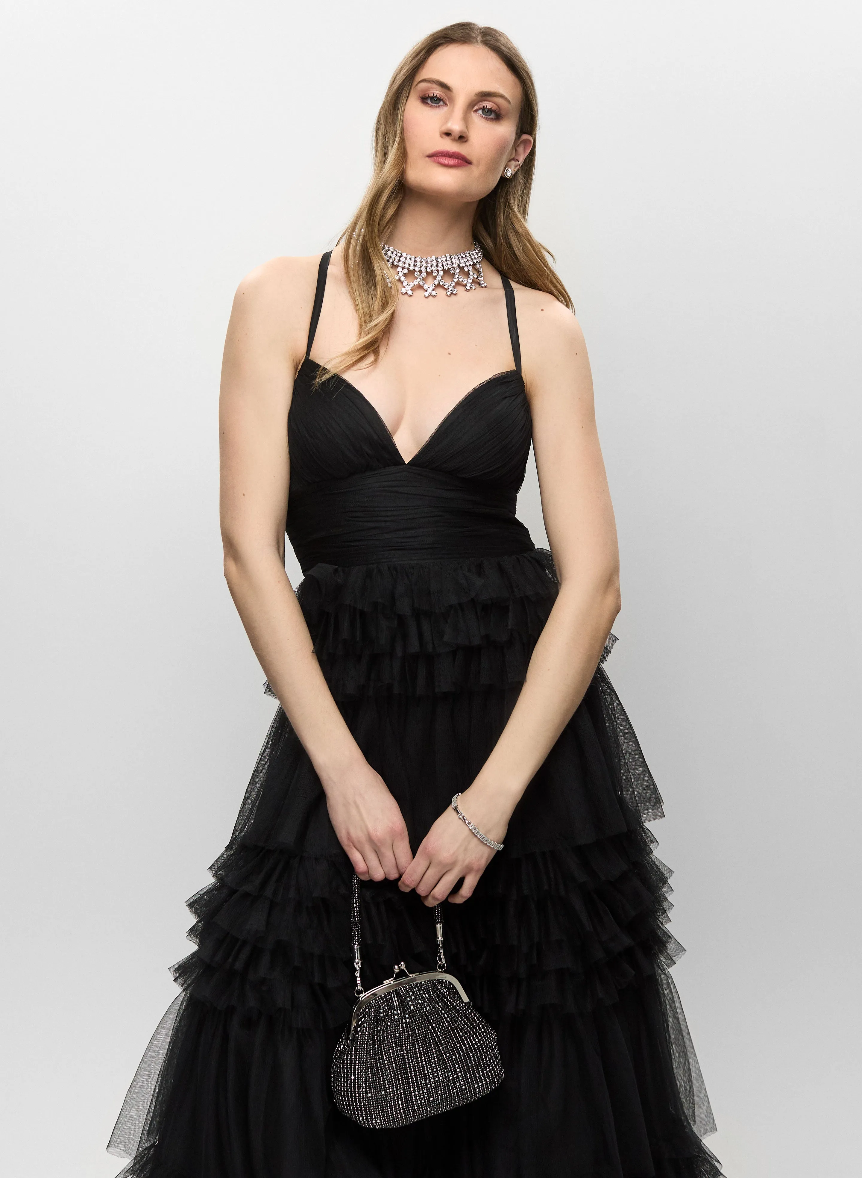 Tiered Mesh Gown sold by Melanie Lyne product image thumbnail 2