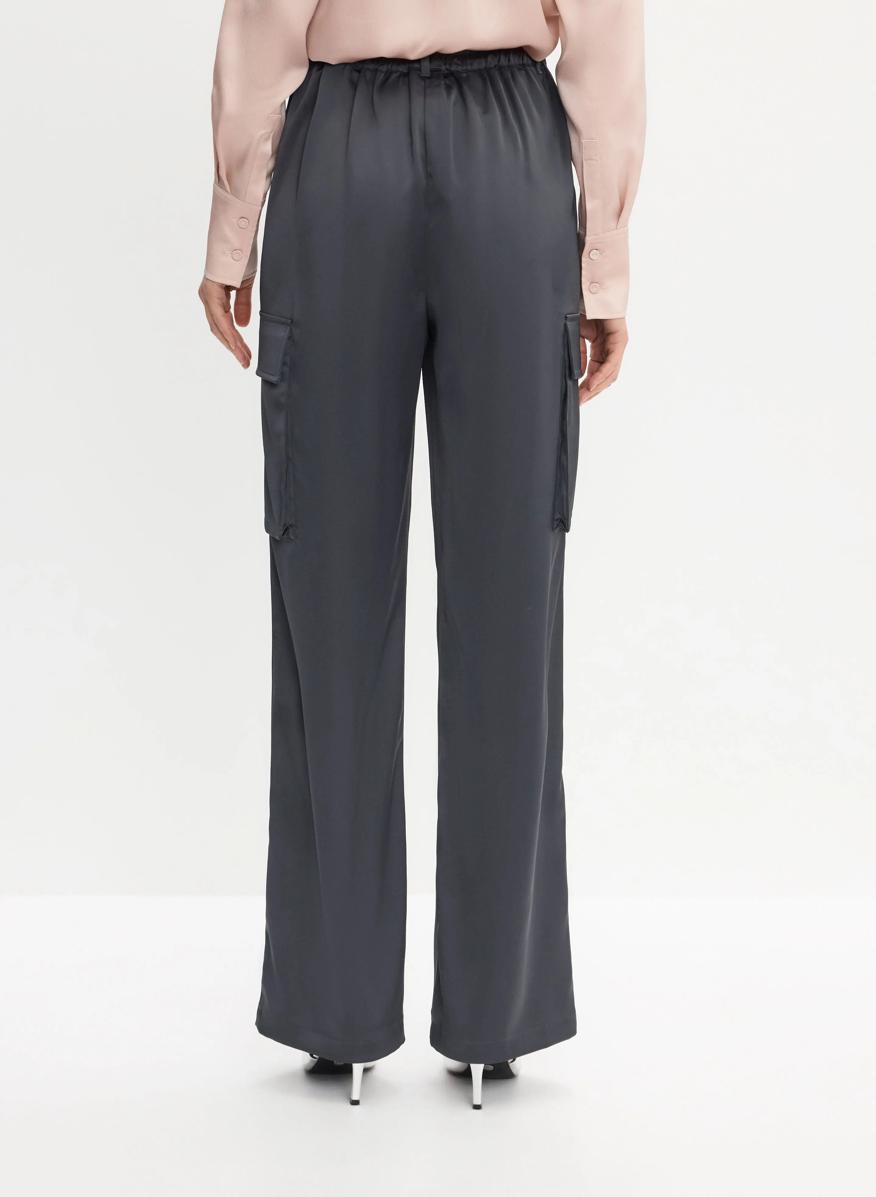 Satin Wide-Leg Cargo Pants sold by Melanie Lyne product image thumbnail 2