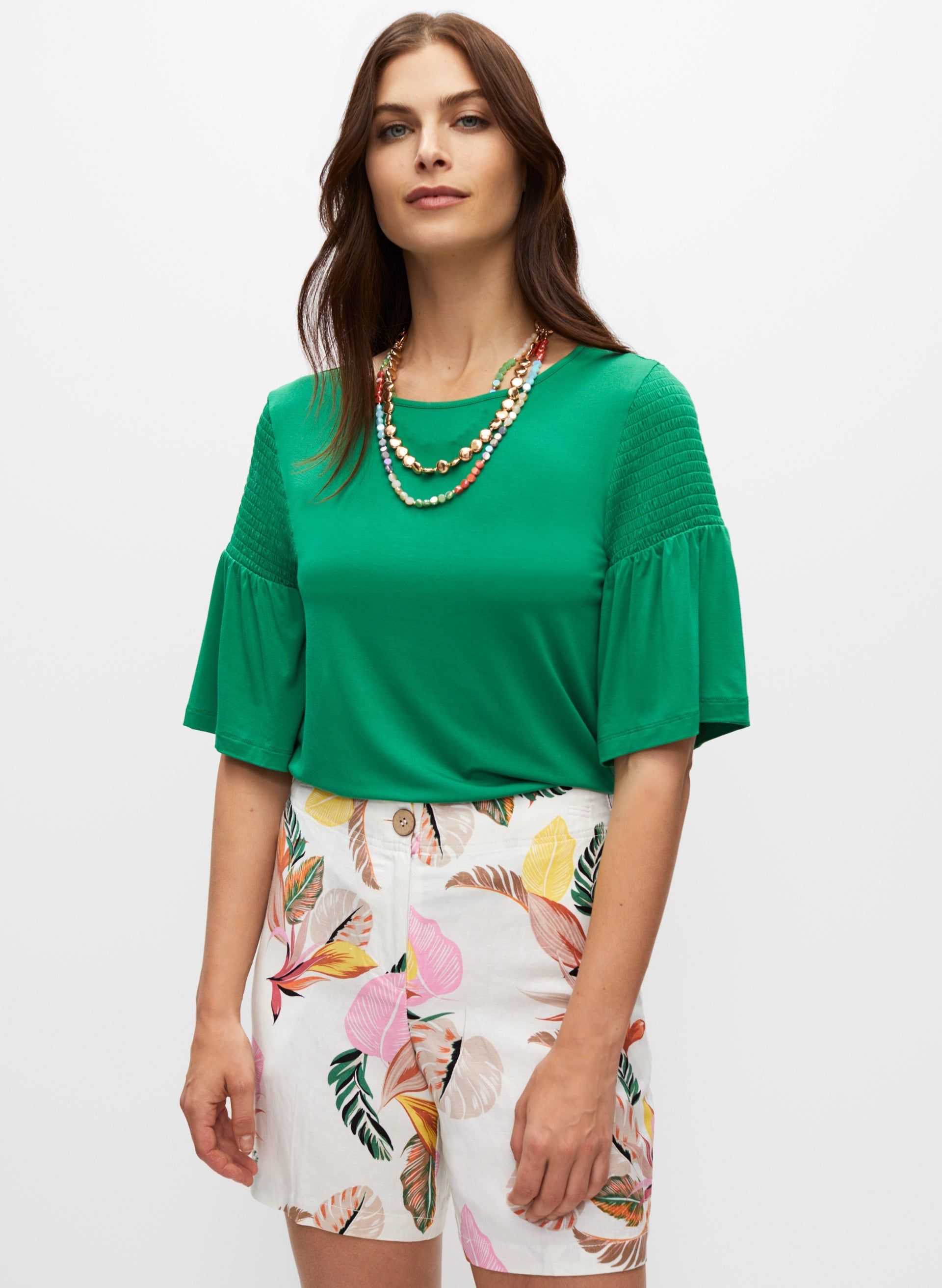 Leaf Print Linen Shorts sold by Melanie Lyne product image thumbnail 2