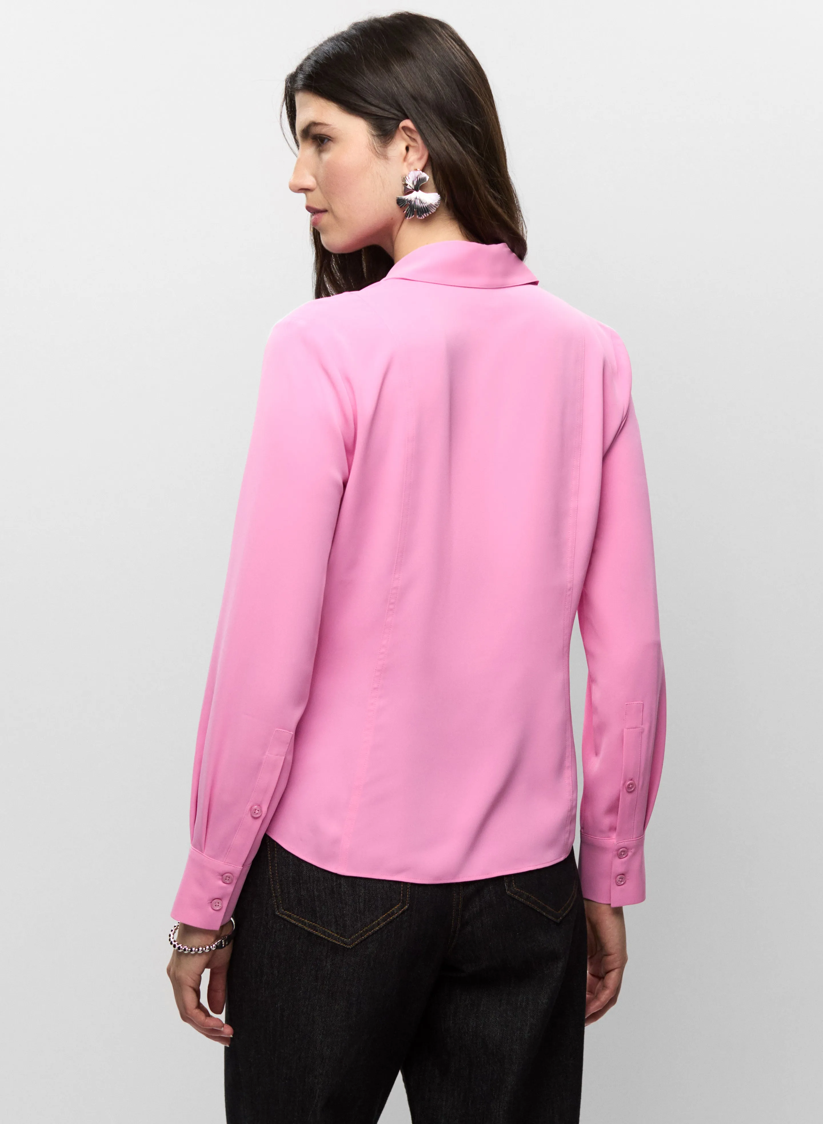 Long Sleeve Button Front Blouse sold by Melanie Lyne product image thumbnail 4