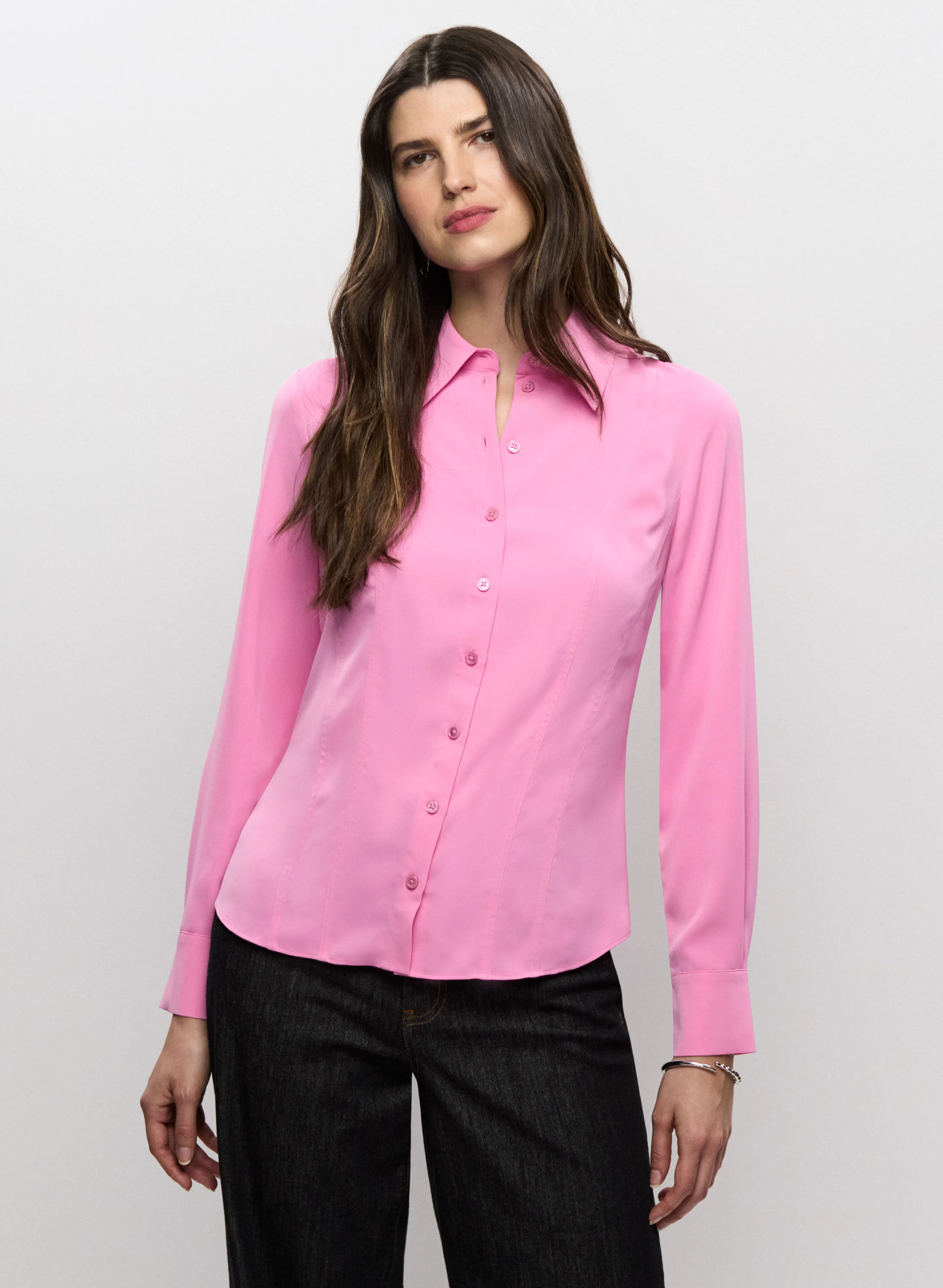 Long Sleeve Button Front Blouse sold by Melanie Lyne product image thumbnail 5