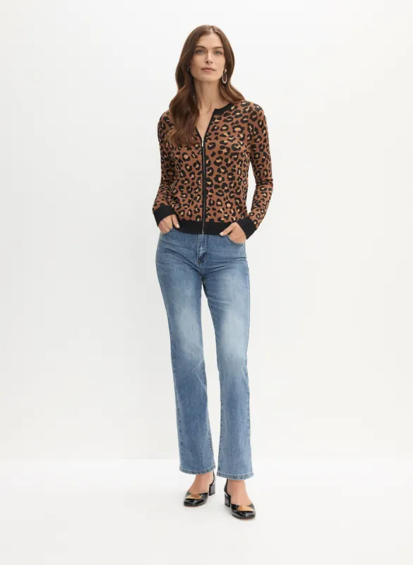 Leopard Print Cardigan & Rhinestone Detail Jeans sold by Melanie Lyne