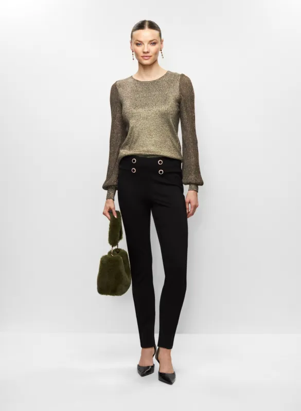 Straight Leg Pants & Metallic Sweater sold by Melanie Lyne