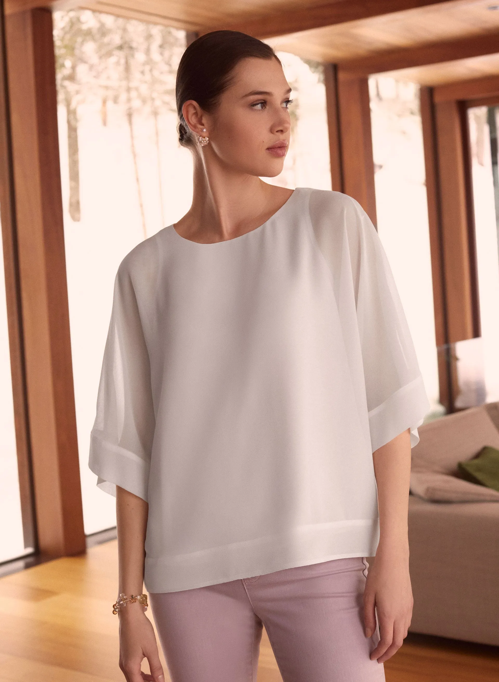 Essential Kimono Sleeve Chiffon Blouse sold by Melanie Lyne