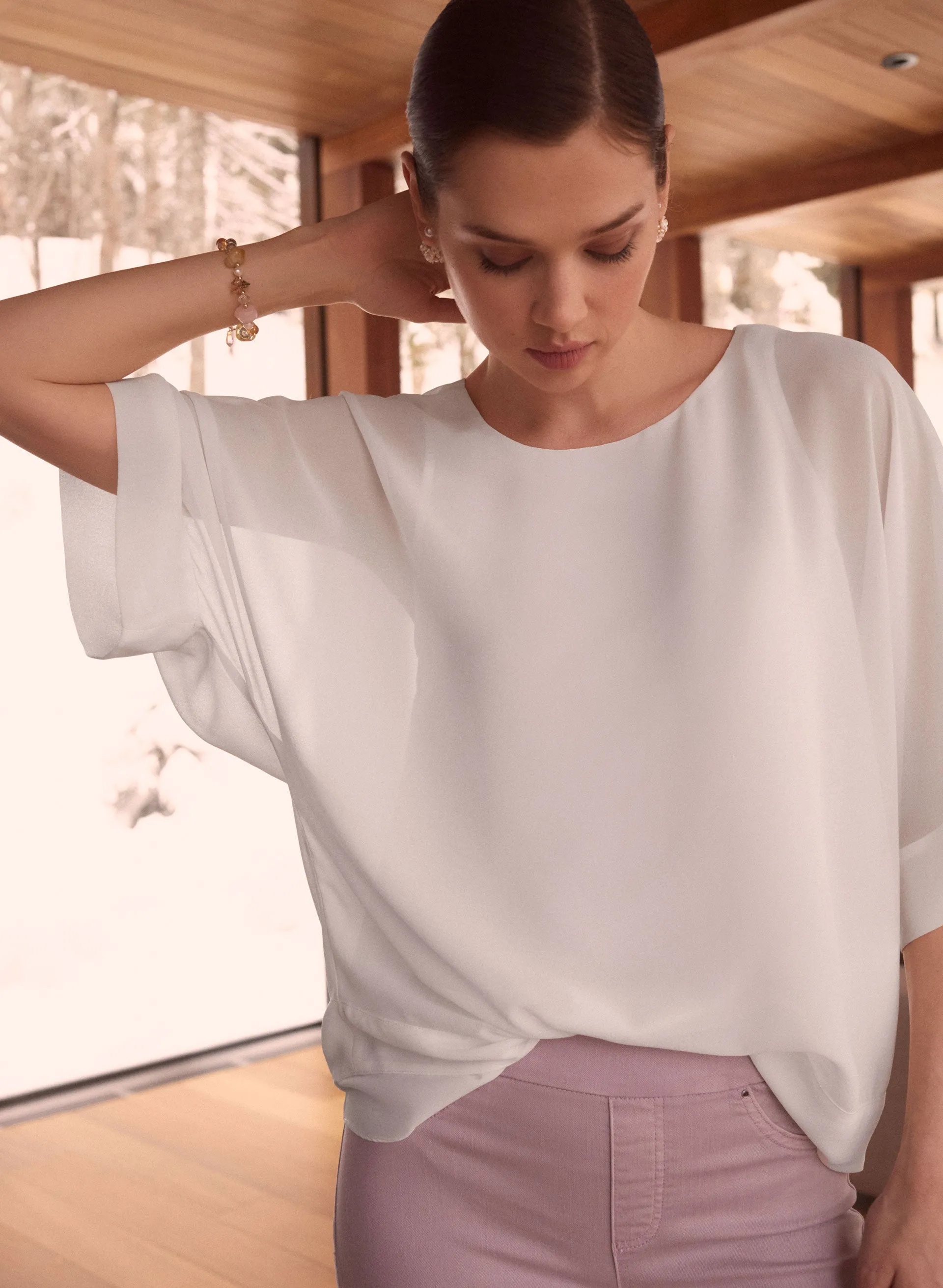 Essential Kimono Sleeve Chiffon Blouse sold by Melanie Lyne product image thumbnail 4