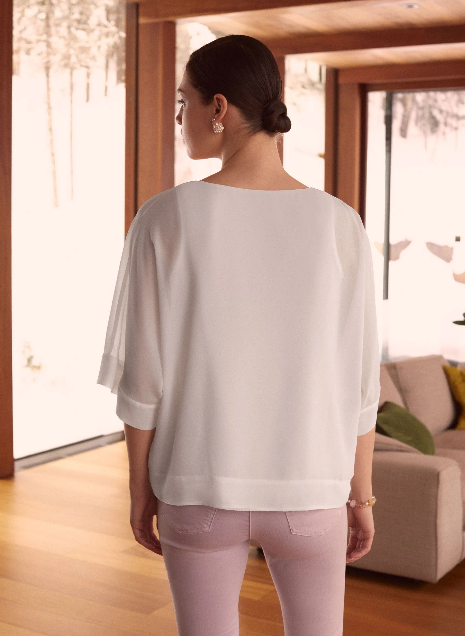 Essential Kimono Sleeve Chiffon Blouse sold by Melanie Lyne product image thumbnail 2