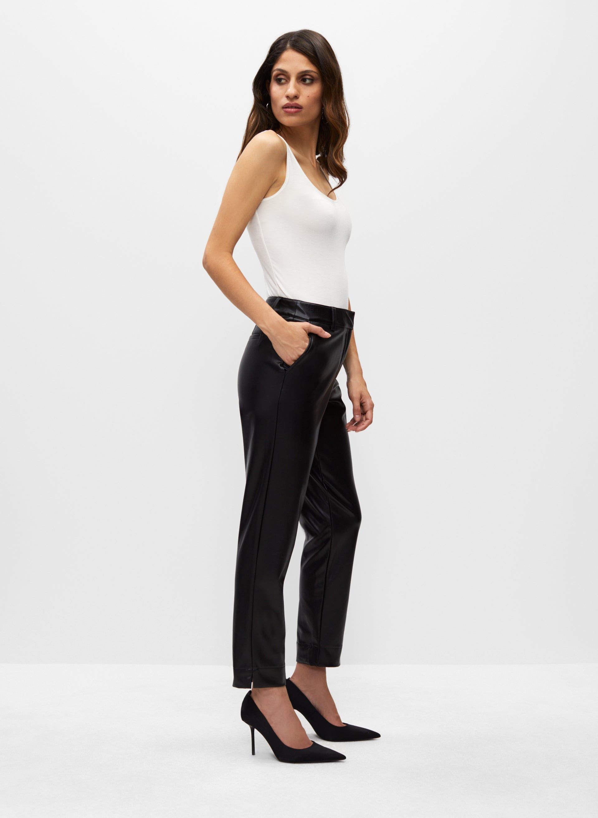 Vegan Leather Straight Leg Pants sold by Melanie Lyne product image thumbnail 3