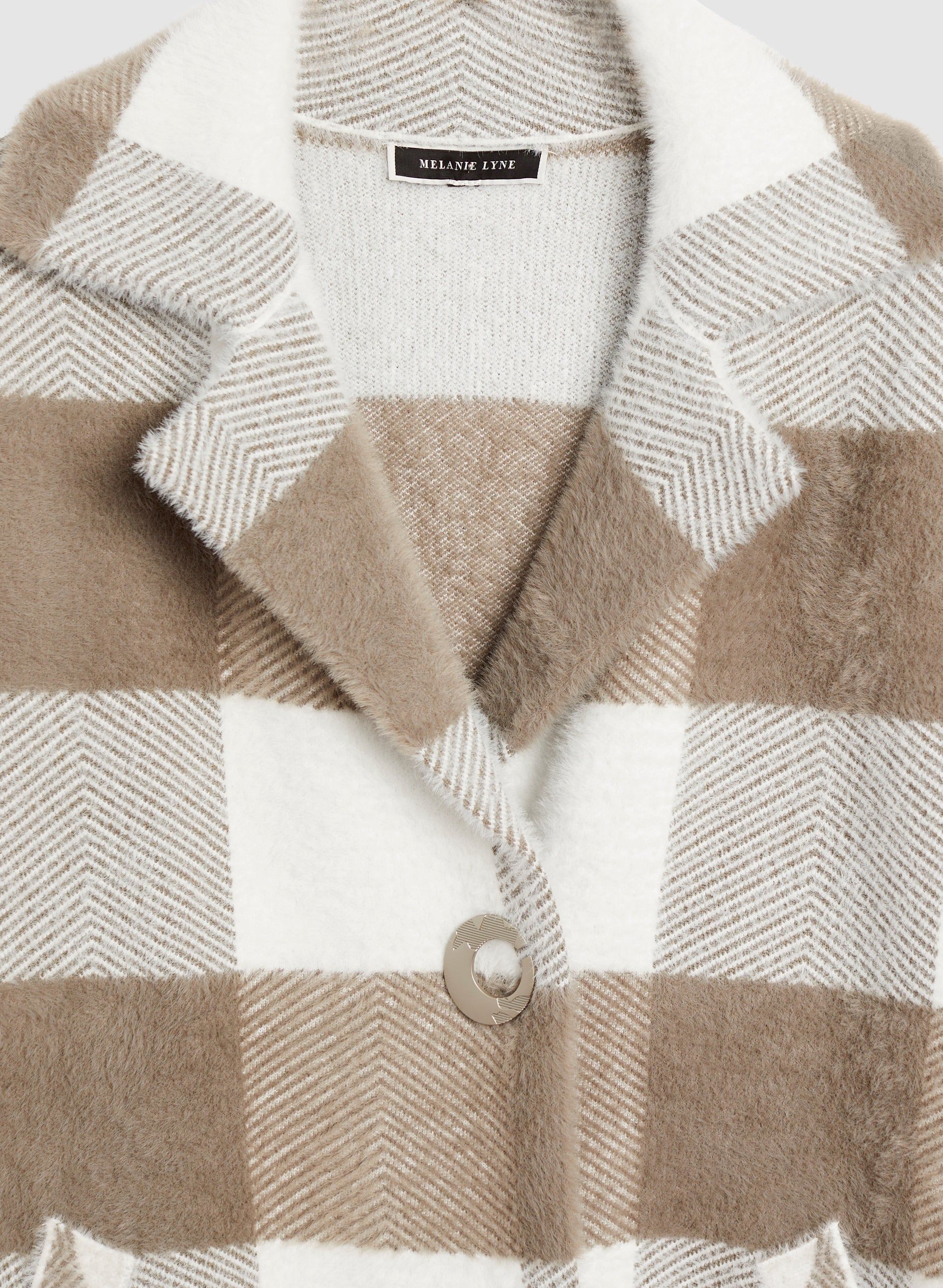 Plaid Notch Collar Coatigan sold by Melanie Lyne product image thumbnail 5