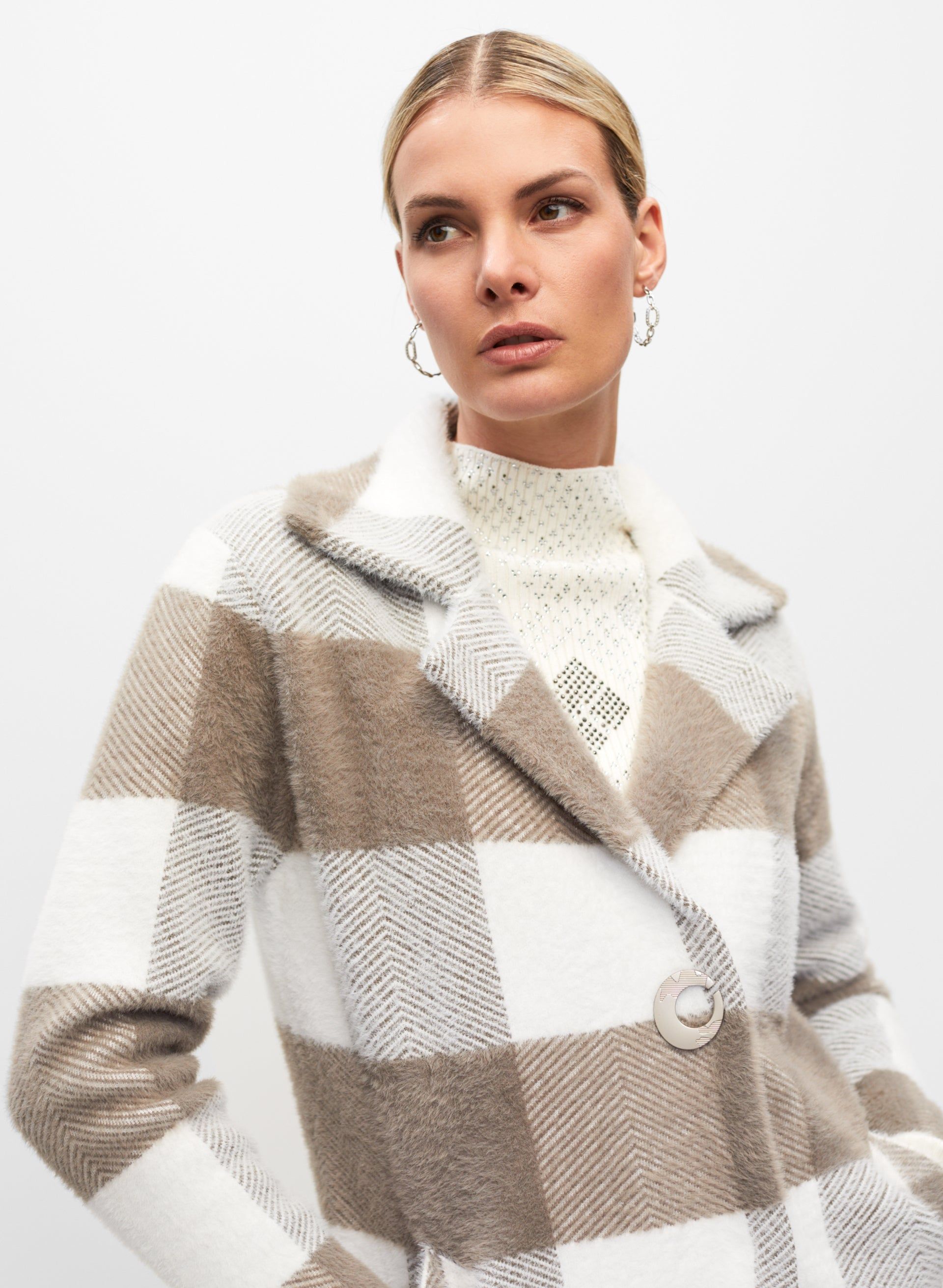 Plaid Notch Collar Coatigan sold by Melanie Lyne product image thumbnail 2