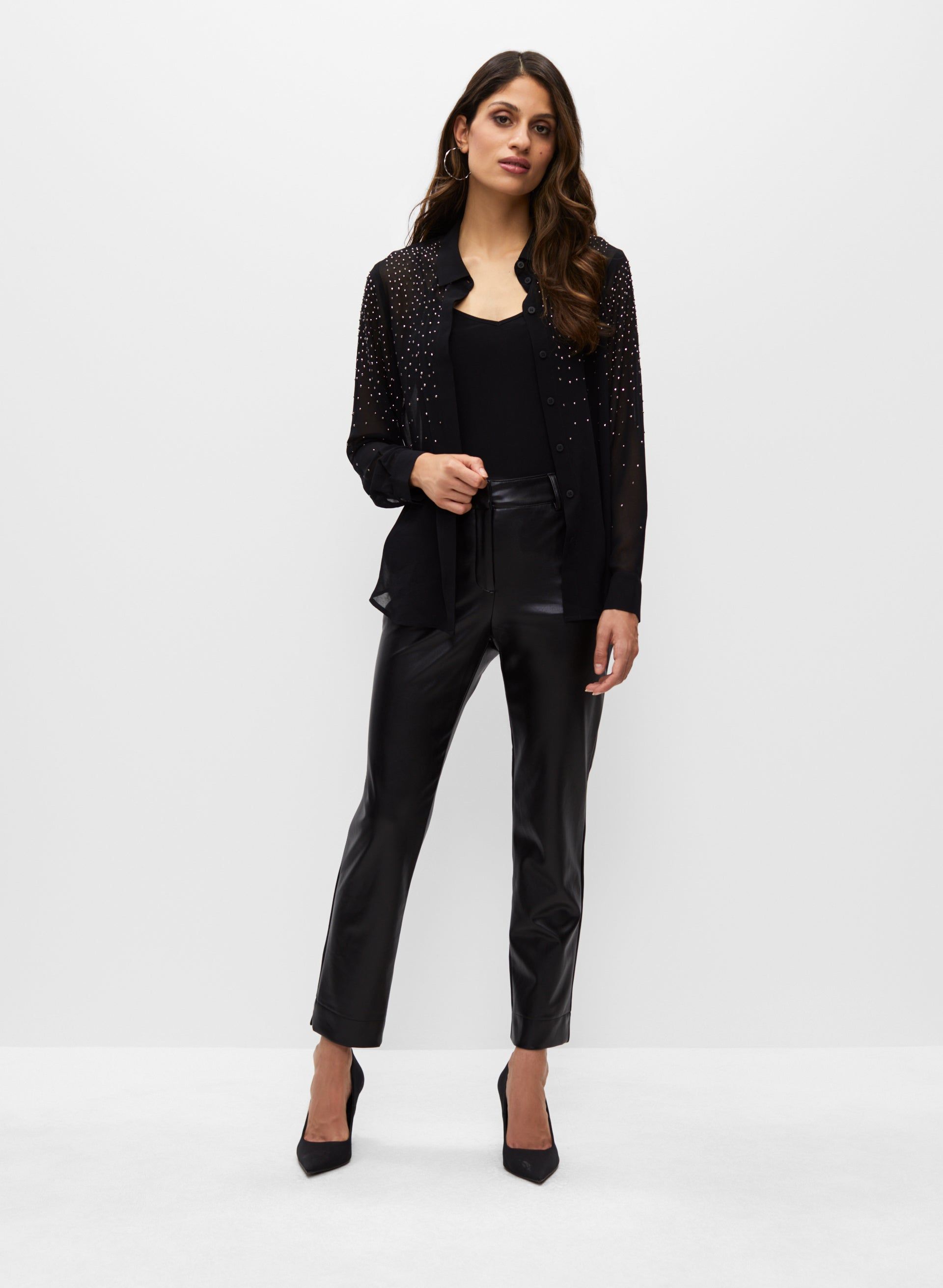 Vegan Leather Straight Leg Pants sold by Melanie Lyne